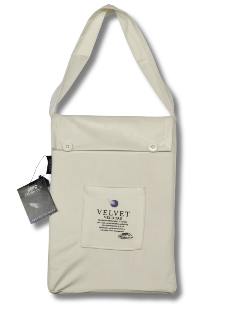Fluwelen Dekbedovertrek Parelwit Velvet – Luxe & Comfort in Jouw Slaapkamer
