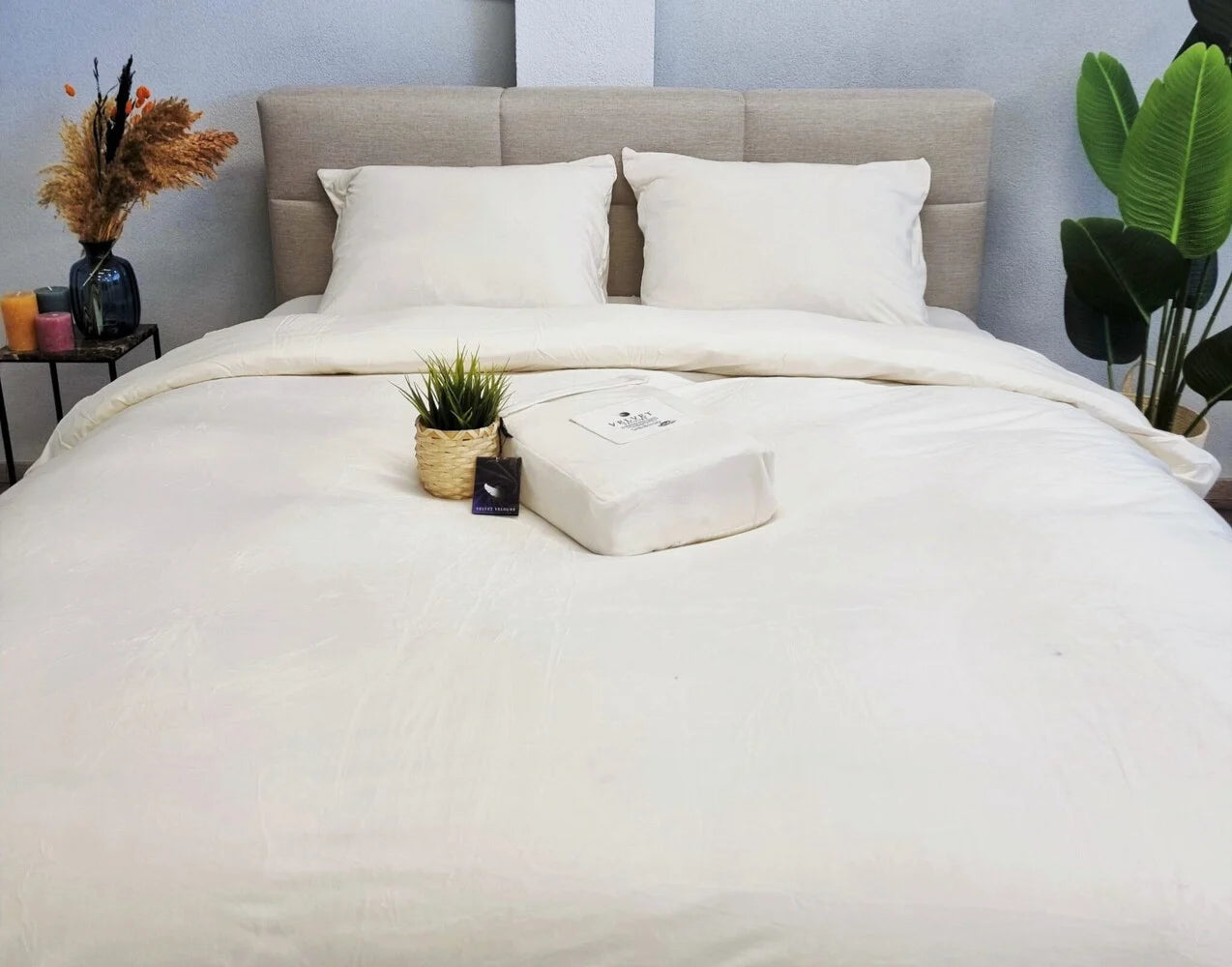 Fluwelen Dekbedovertrek Parelwit Velvet – Luxe & Comfort in Jouw Slaapkamer