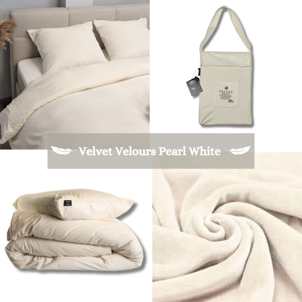 Fluwelen Dekbedovertrek Parelwit Velvet – Luxe & Comfort in Jouw Slaapkamer