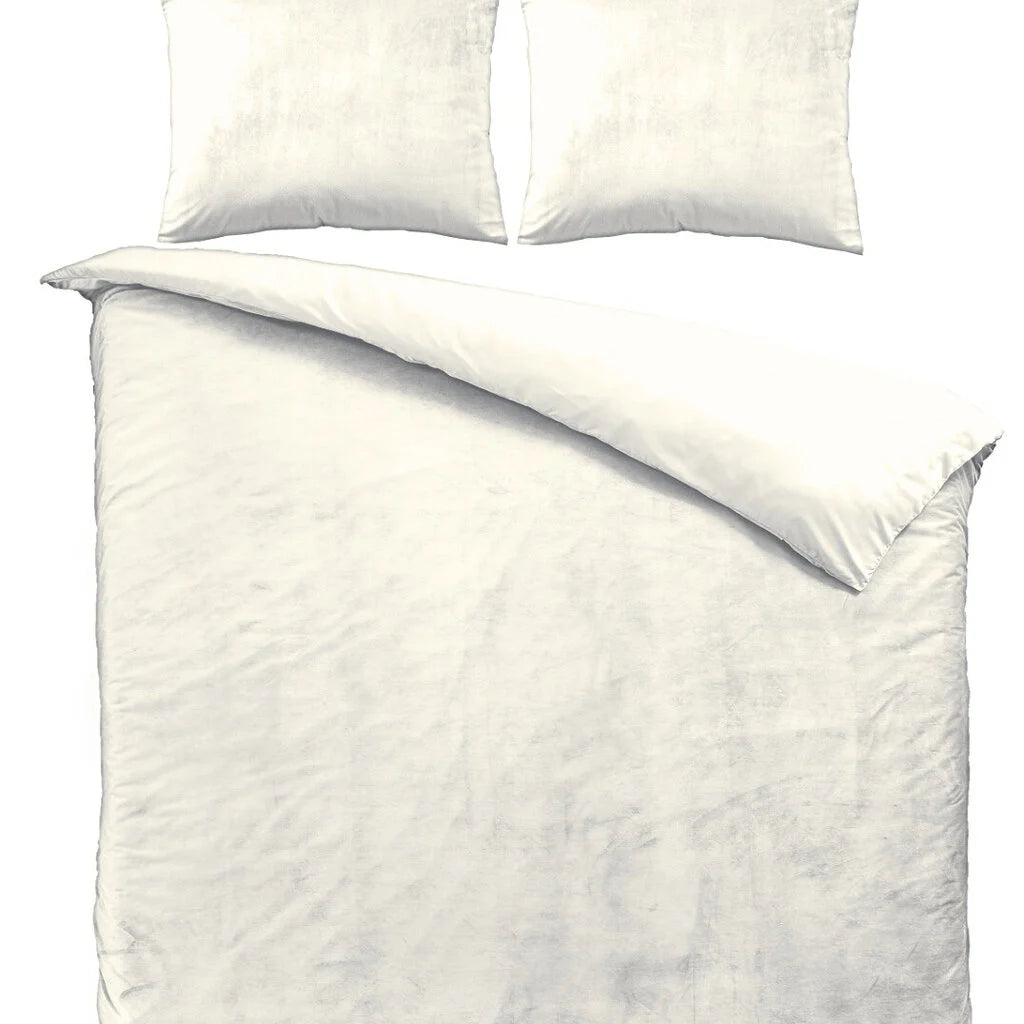 Fluwelen Dekbedovertrek Parelwit Velvet – Luxe & Comfort in Jouw Slaapkamer