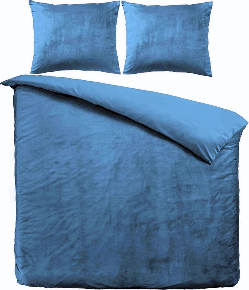 Velvet Duvet Cover Petrol Blue | Luxury Velvet Velours Bedding
