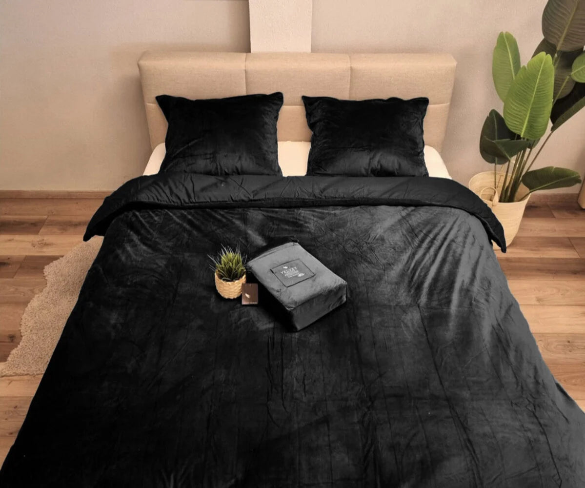 Black Velvet Duvet Cover | Luxury Velvet Duvet Cover