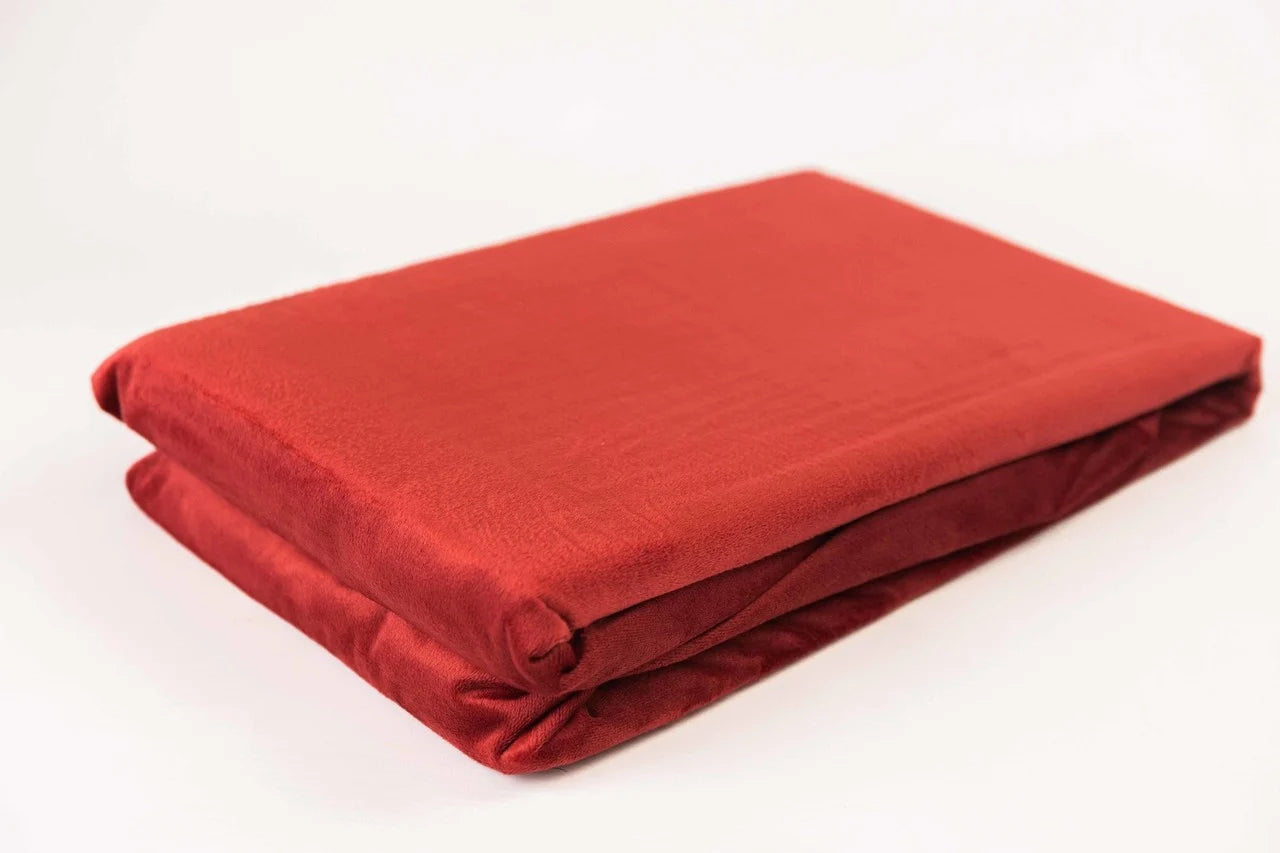 Velvet Fitted Sheet Bordeaux Red - Luxury Velvet Fitted Sheet for Perfect Sleeping Comfort