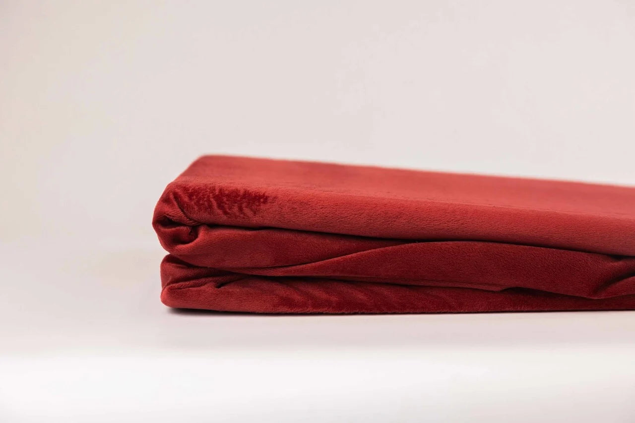 Velvet Fitted Sheet Bordeaux Red - Luxury Velvet Fitted Sheet for Perfect Sleeping Comfort