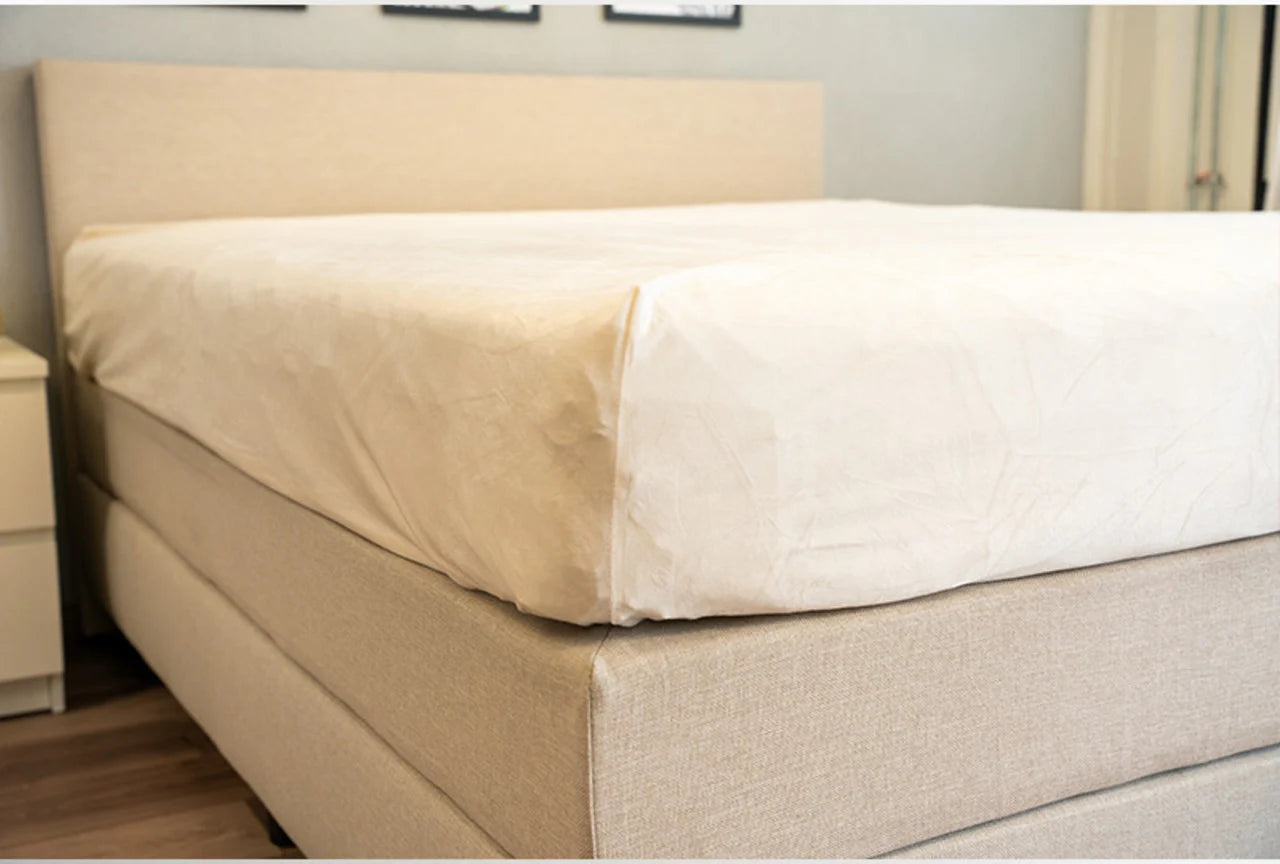 Velvet Fitted Sheet Pearl White | Luxury Velvet Mattress Cover for Ultimate Comfort