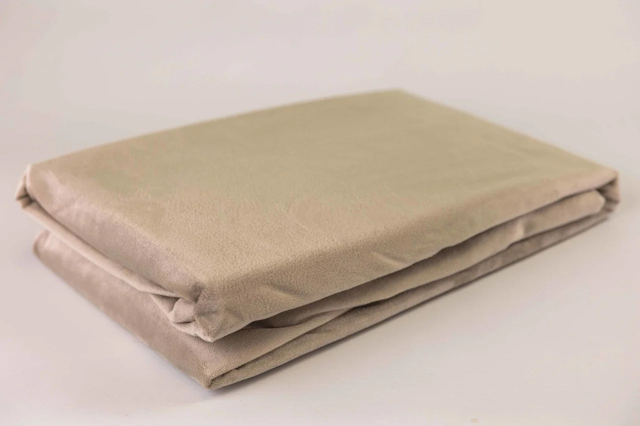 Fluwelen Hoeslaken Taupe Grijs | Luxe Velvet Velours Hoeslaken tot 40 cm