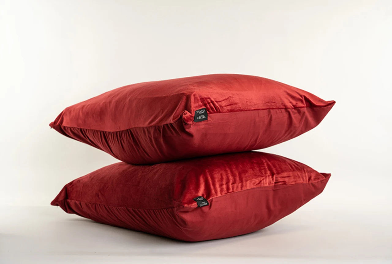 Fluwelen Kussenslopen Bordeaux Rood – Luxe Velvet Kussenhoezen in 12 Kleuren
