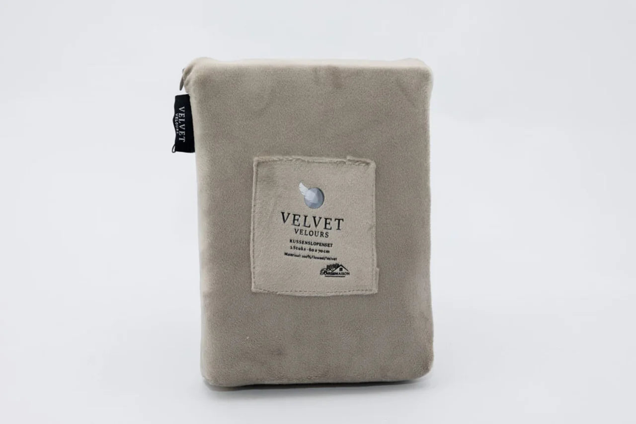 Velvet Pillowcases Taupe Gray – Luxury Velvet Pillowcases for Your Interior