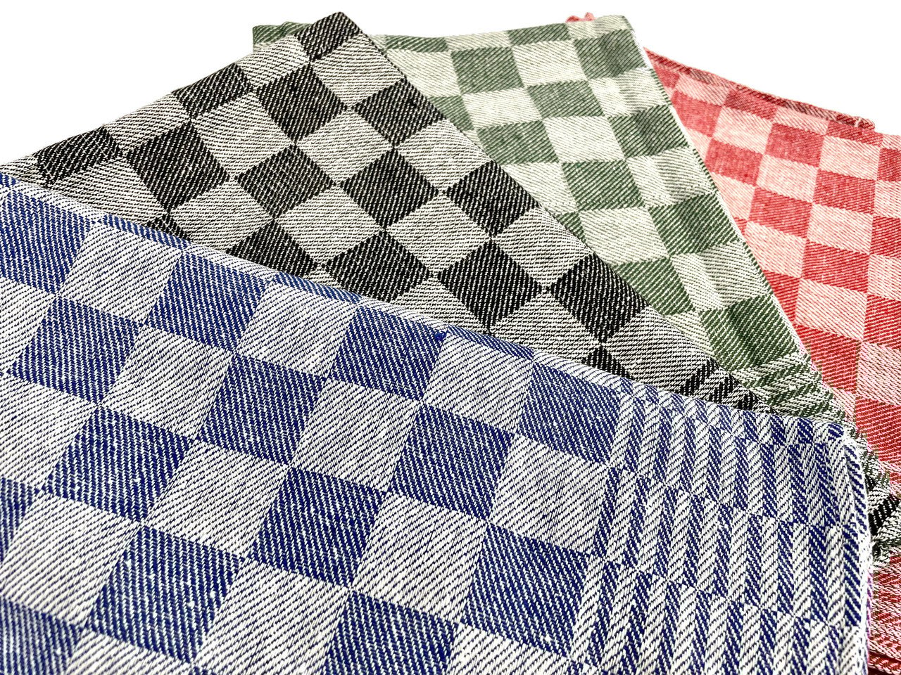 Geblokte Katoenen Theedoeken Blauw (Set van 6)