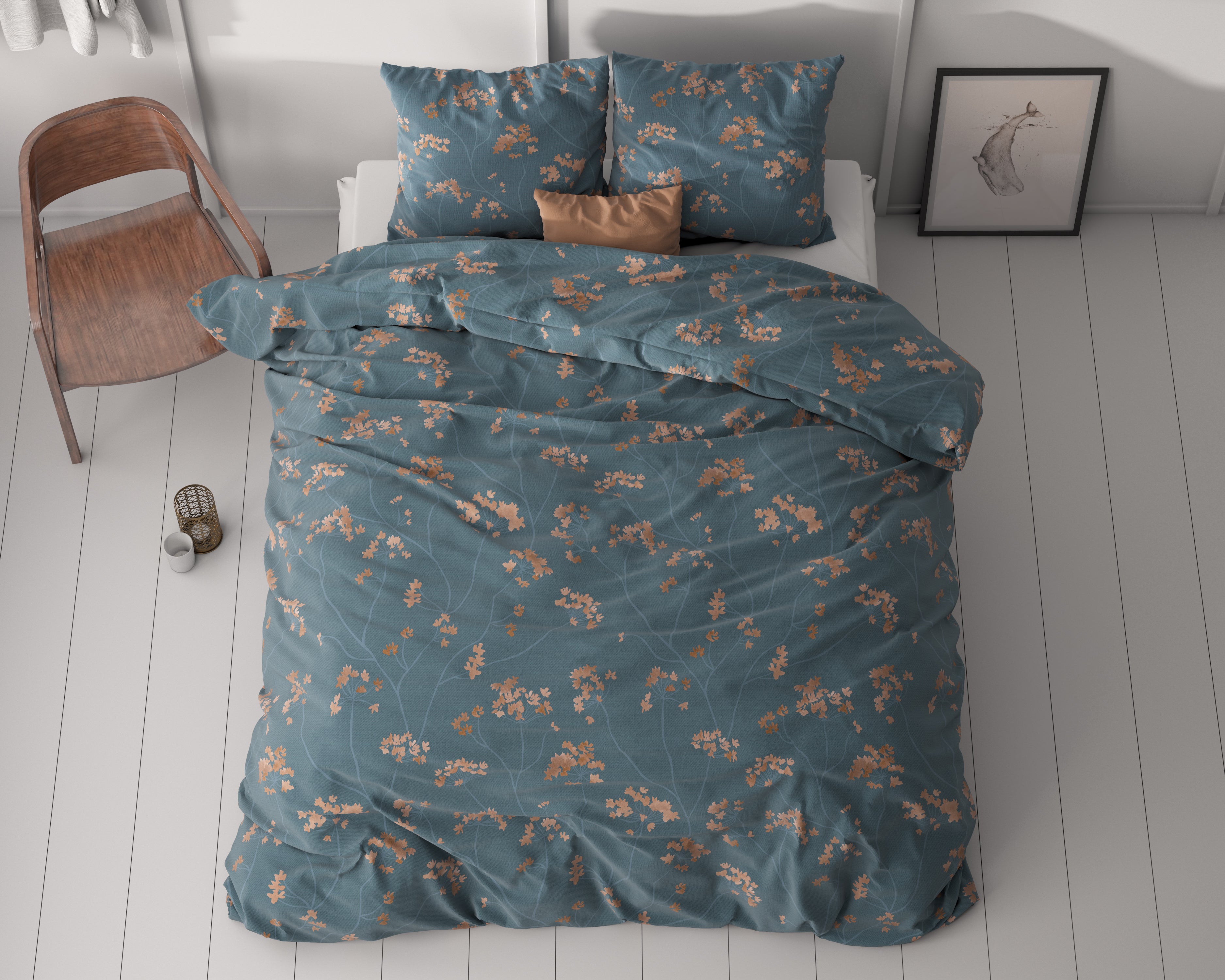 Gia Blauw Dekbedovertrek