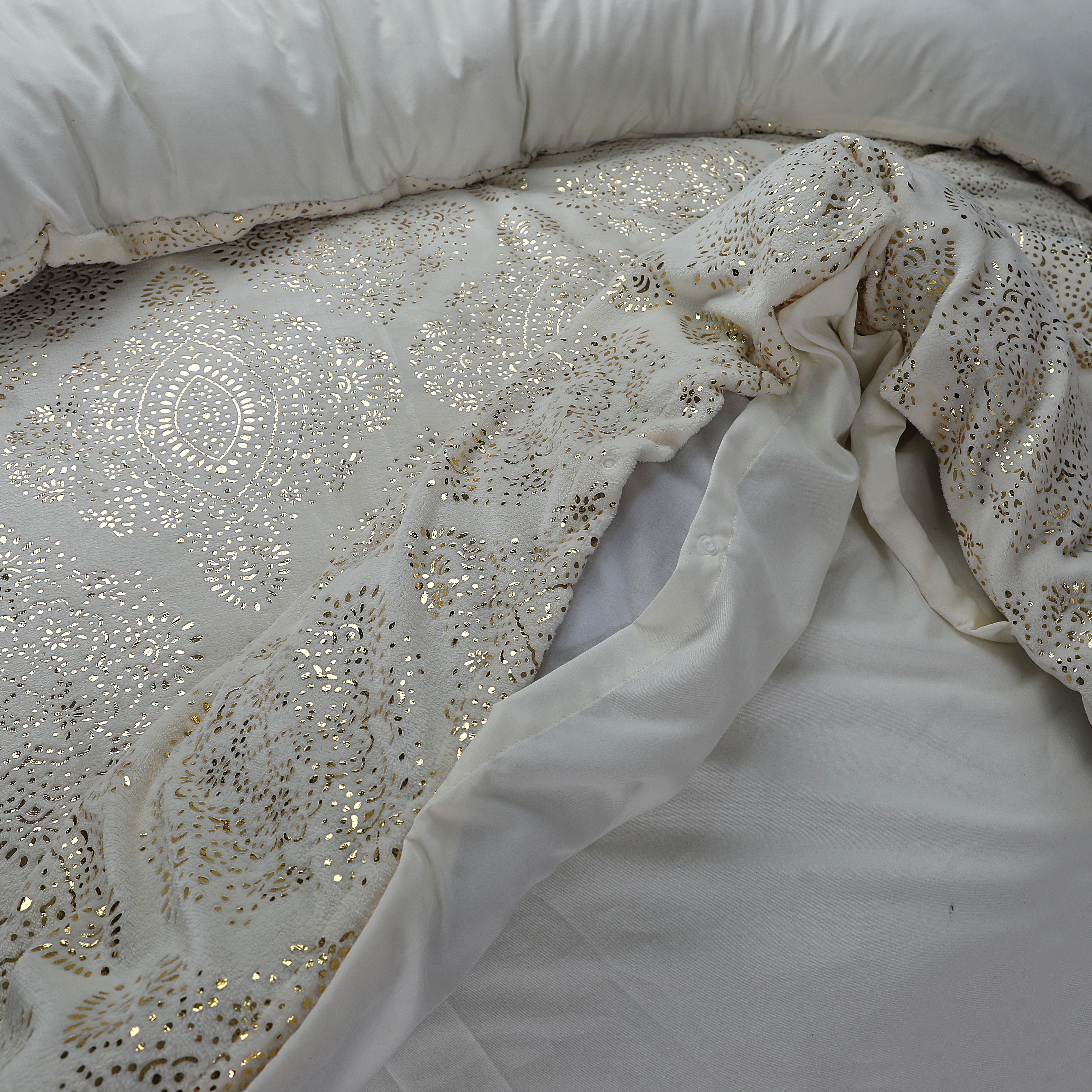 Glamour Flannel Duvet Cover Art Foil Cream