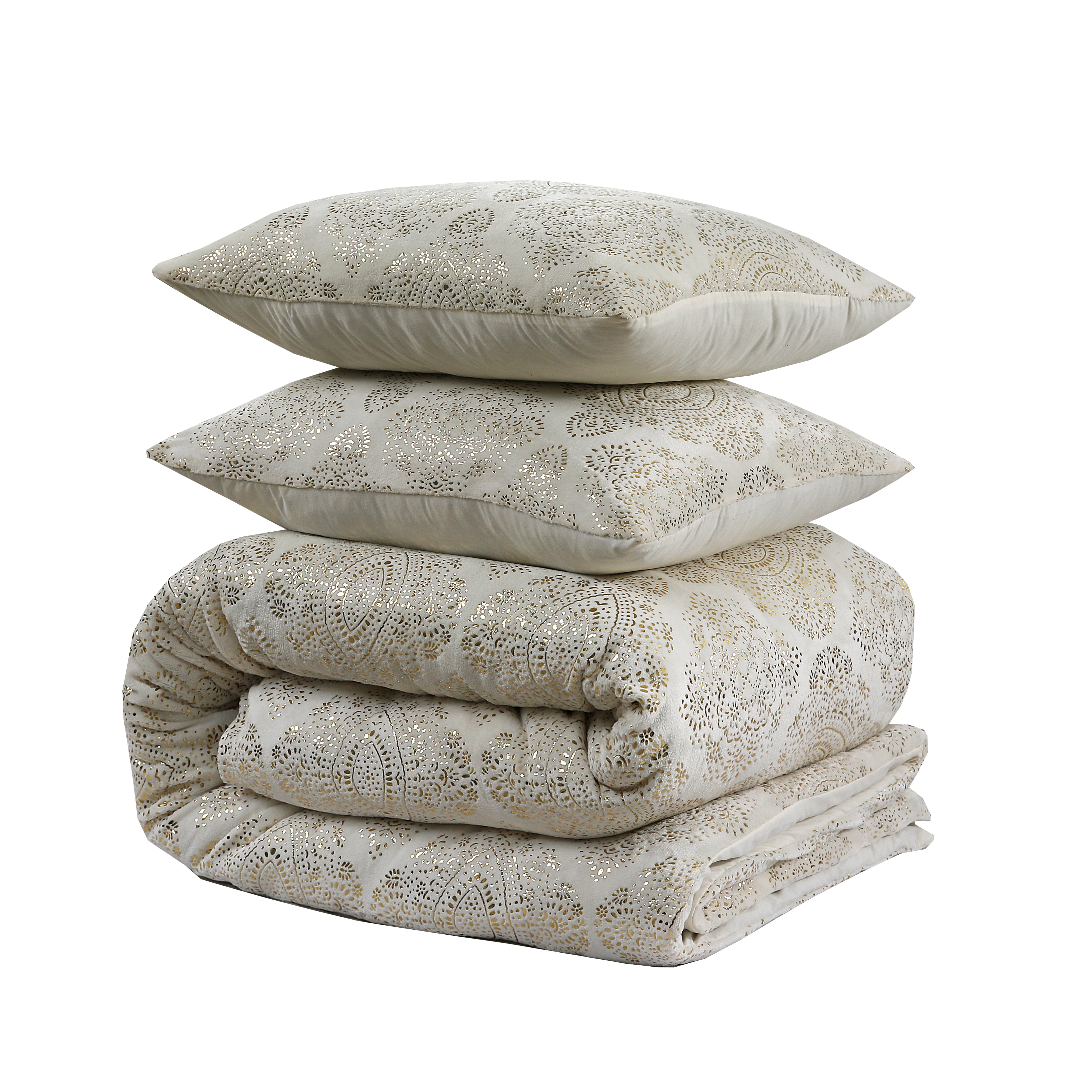Glamour Flannel Duvet Cover Art Foil Cream