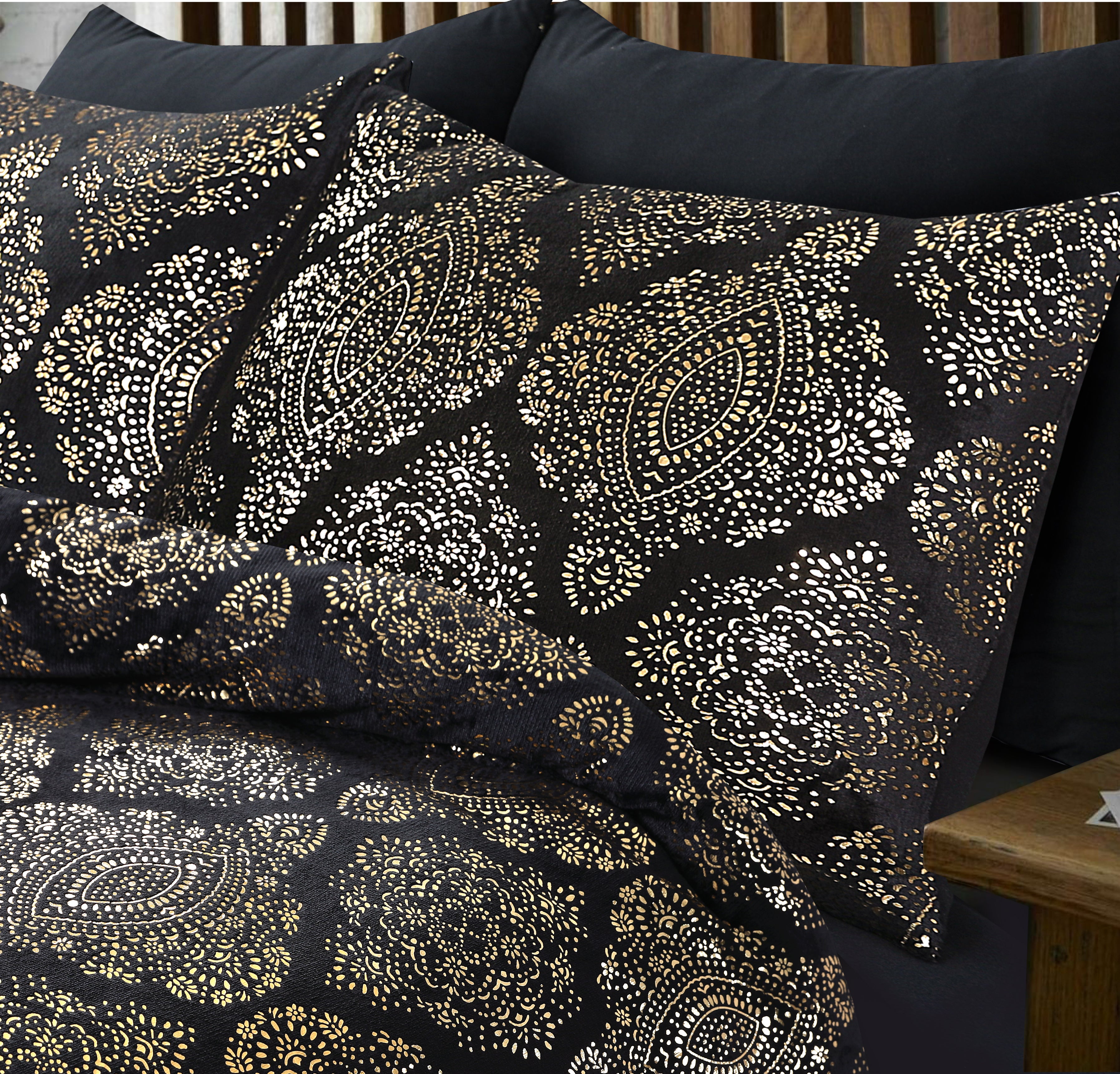 Glamour Flannel Duvet Cover Art Foil Black