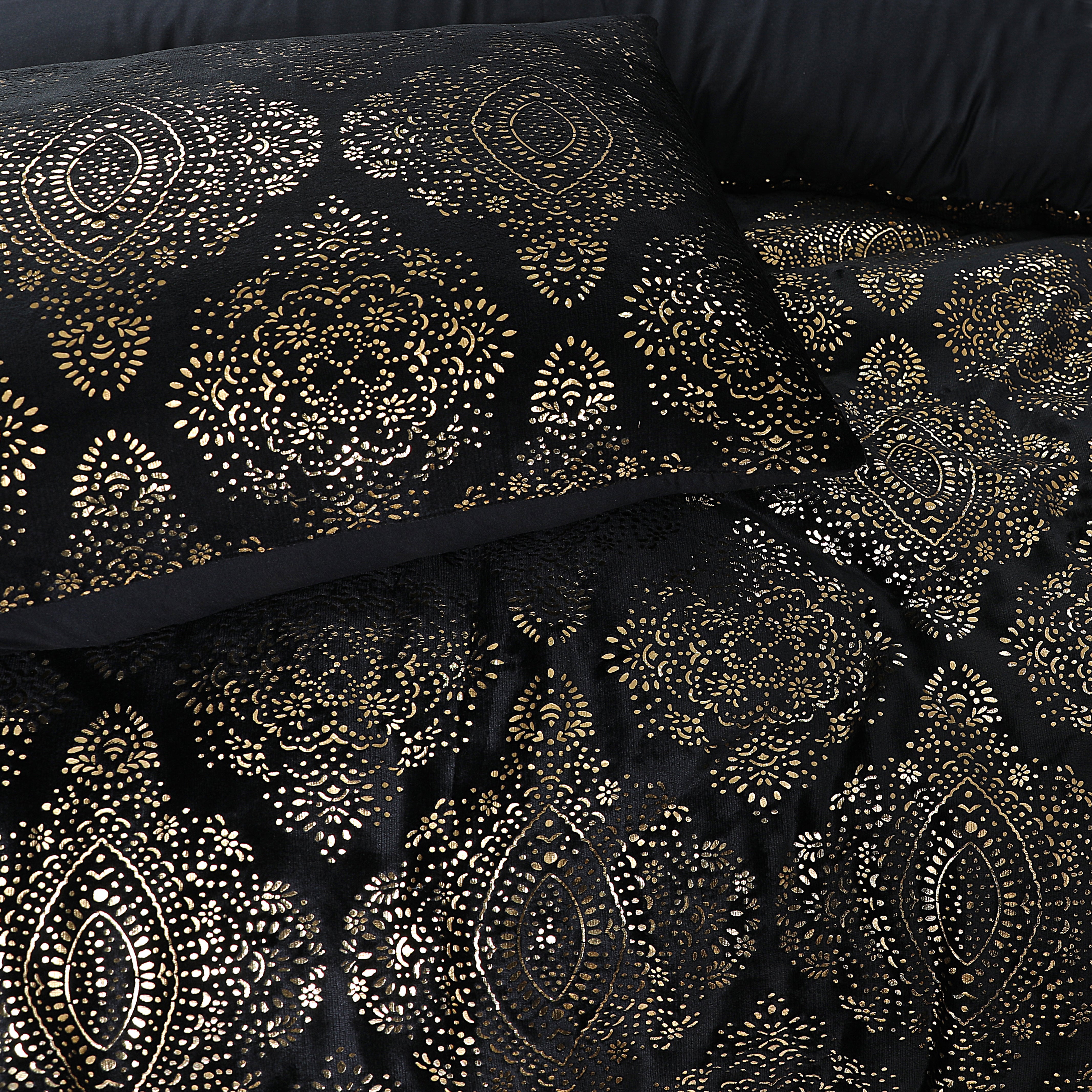 Glamour Flannel Duvet Cover Art Foil Black