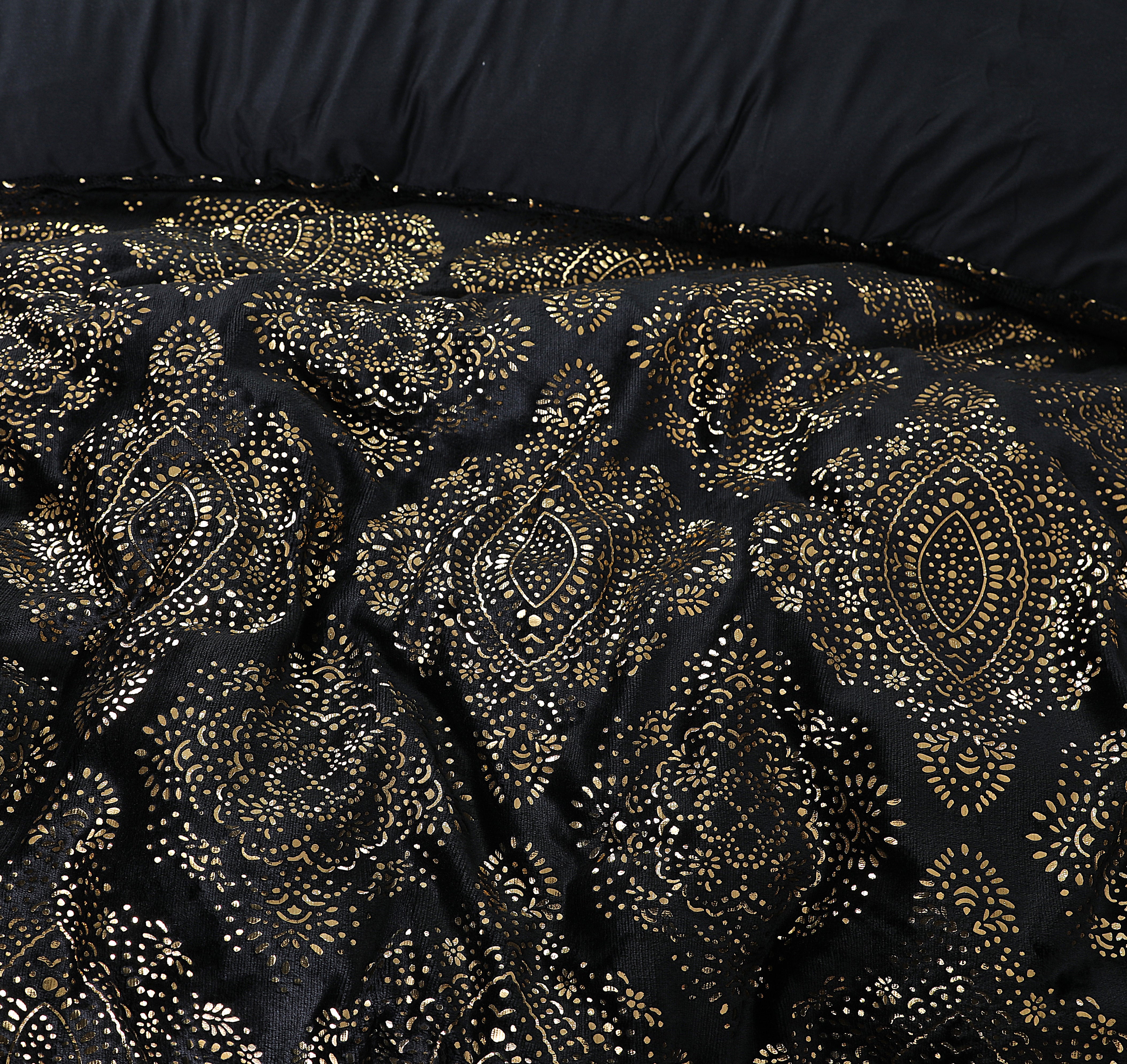Glamour Flannel Duvet Cover Art Foil Black
