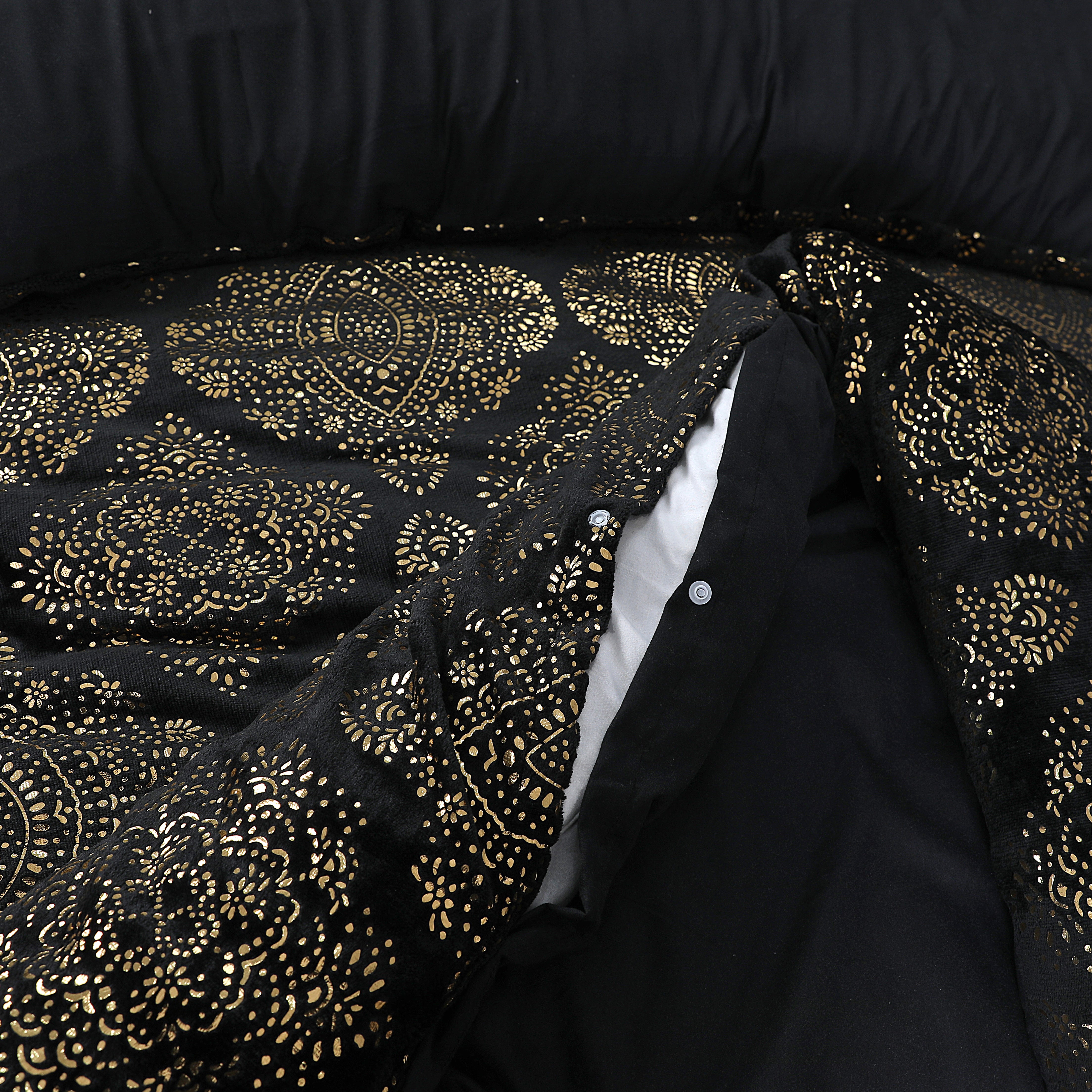 Glamour Flannel Duvet Cover Art Foil Black