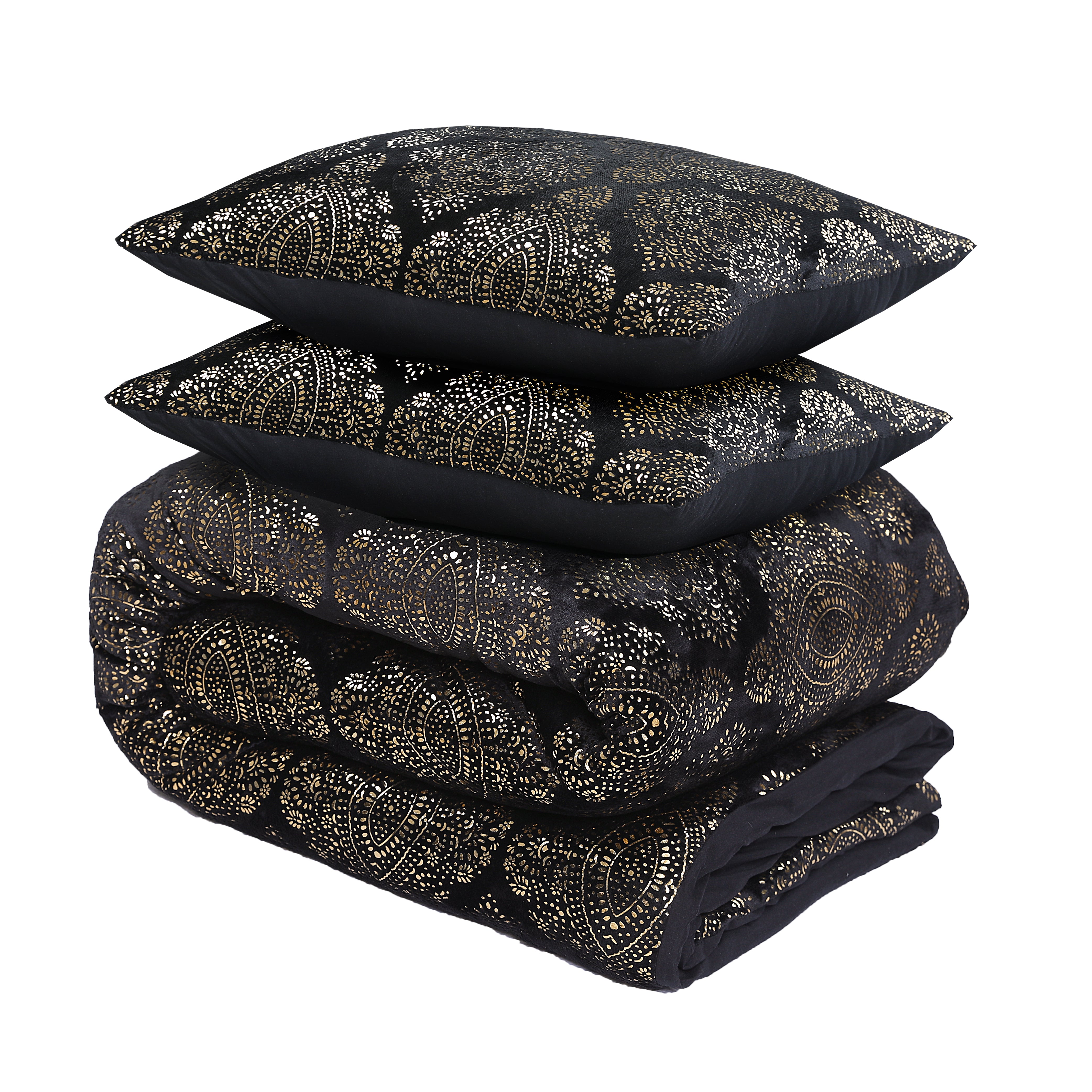 Glamour Flannel Duvet Cover Art Foil Black