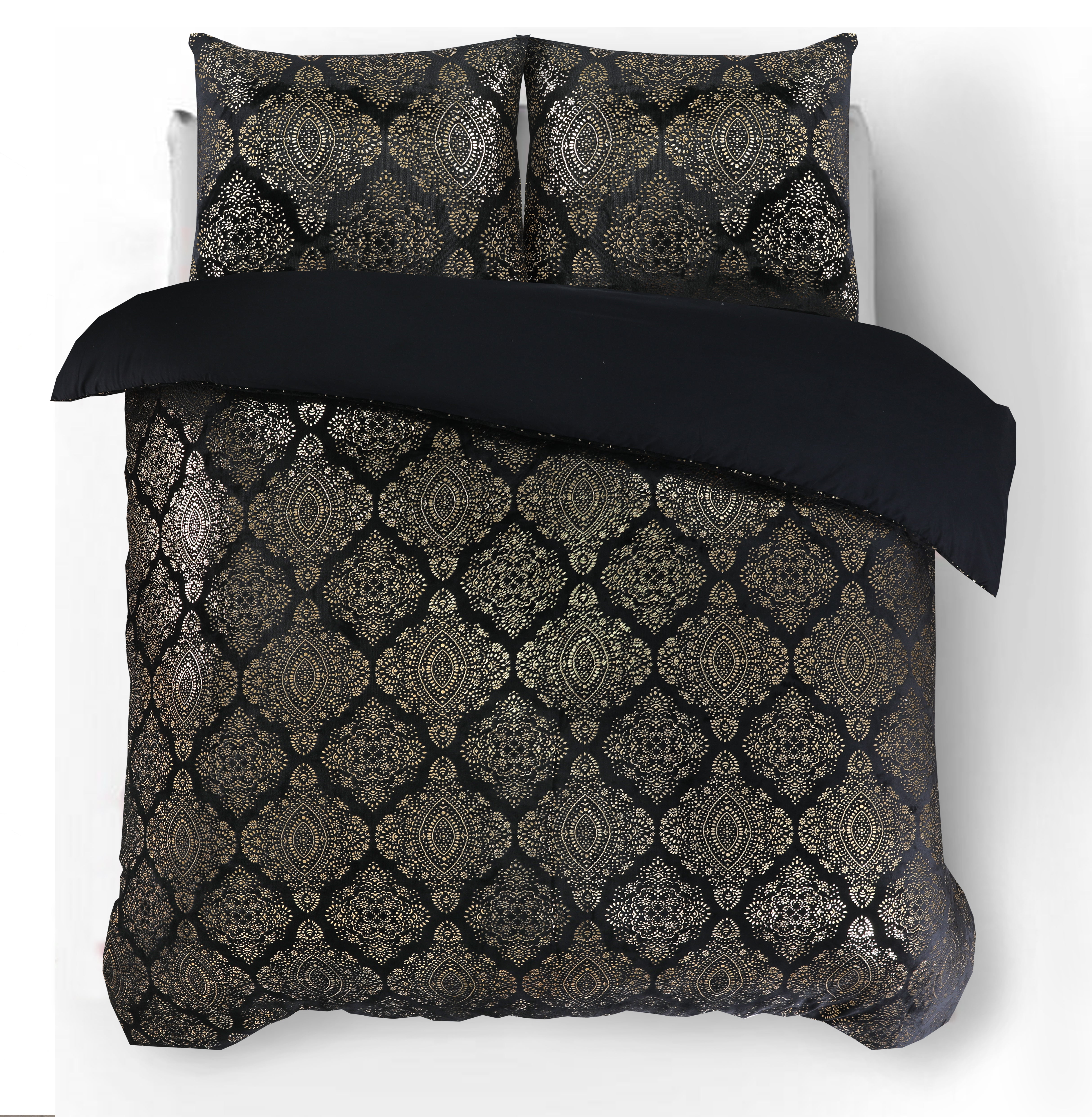 Glamour Flannel Duvet Cover Art Foil Black