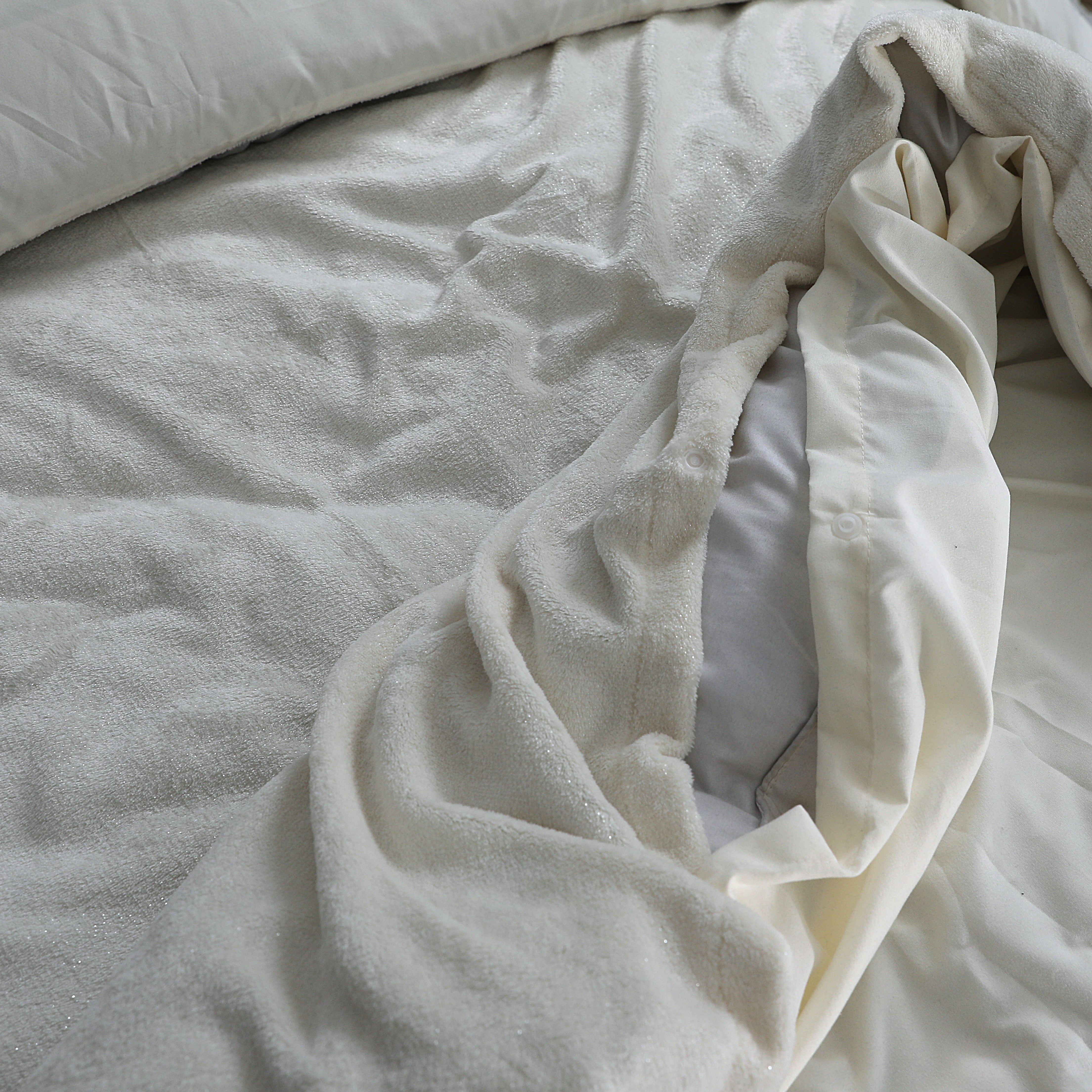 Glamour Flannel Duvet Cover Deco Foil Cream