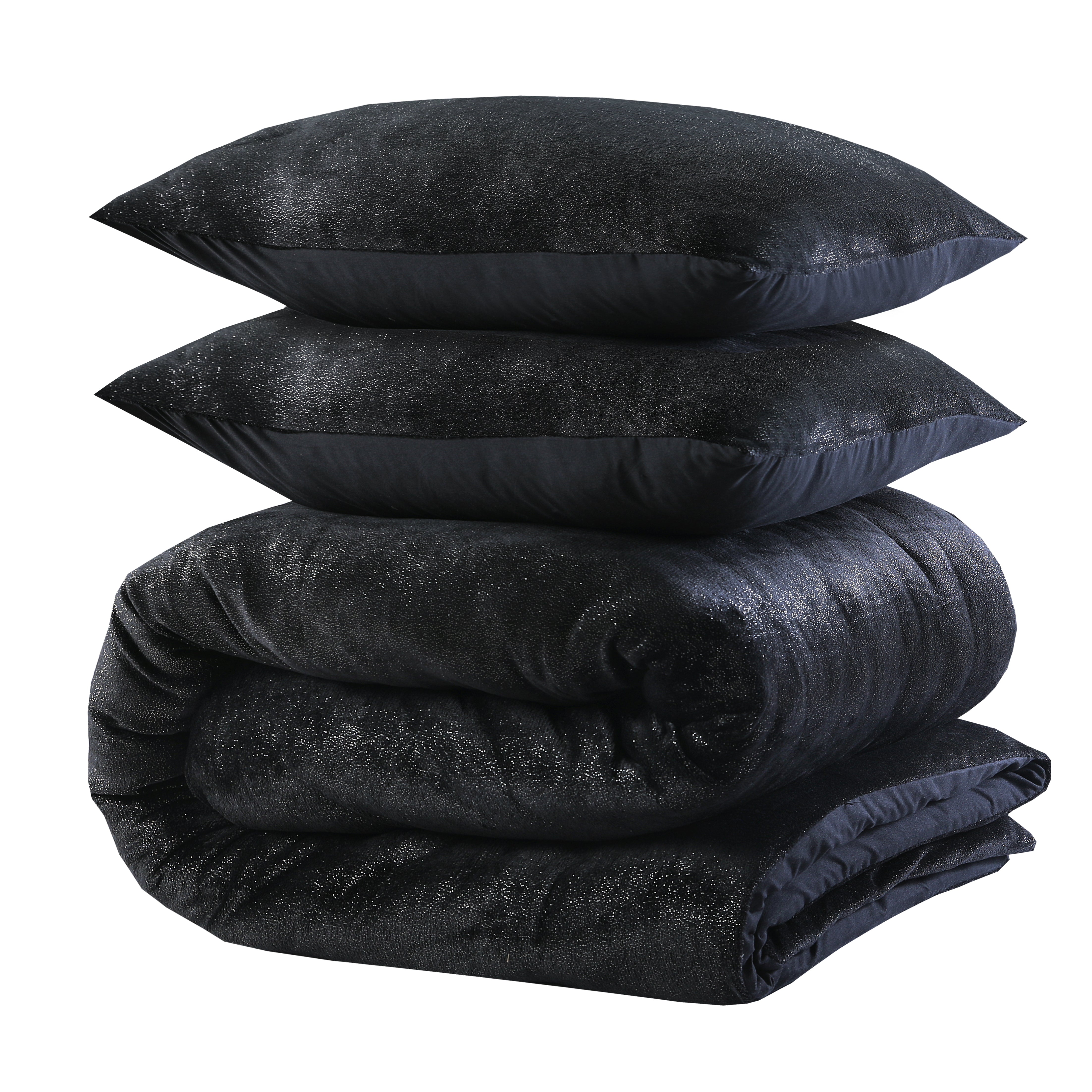 Glamour Flannel Duvet Cover Deco Foil Black
