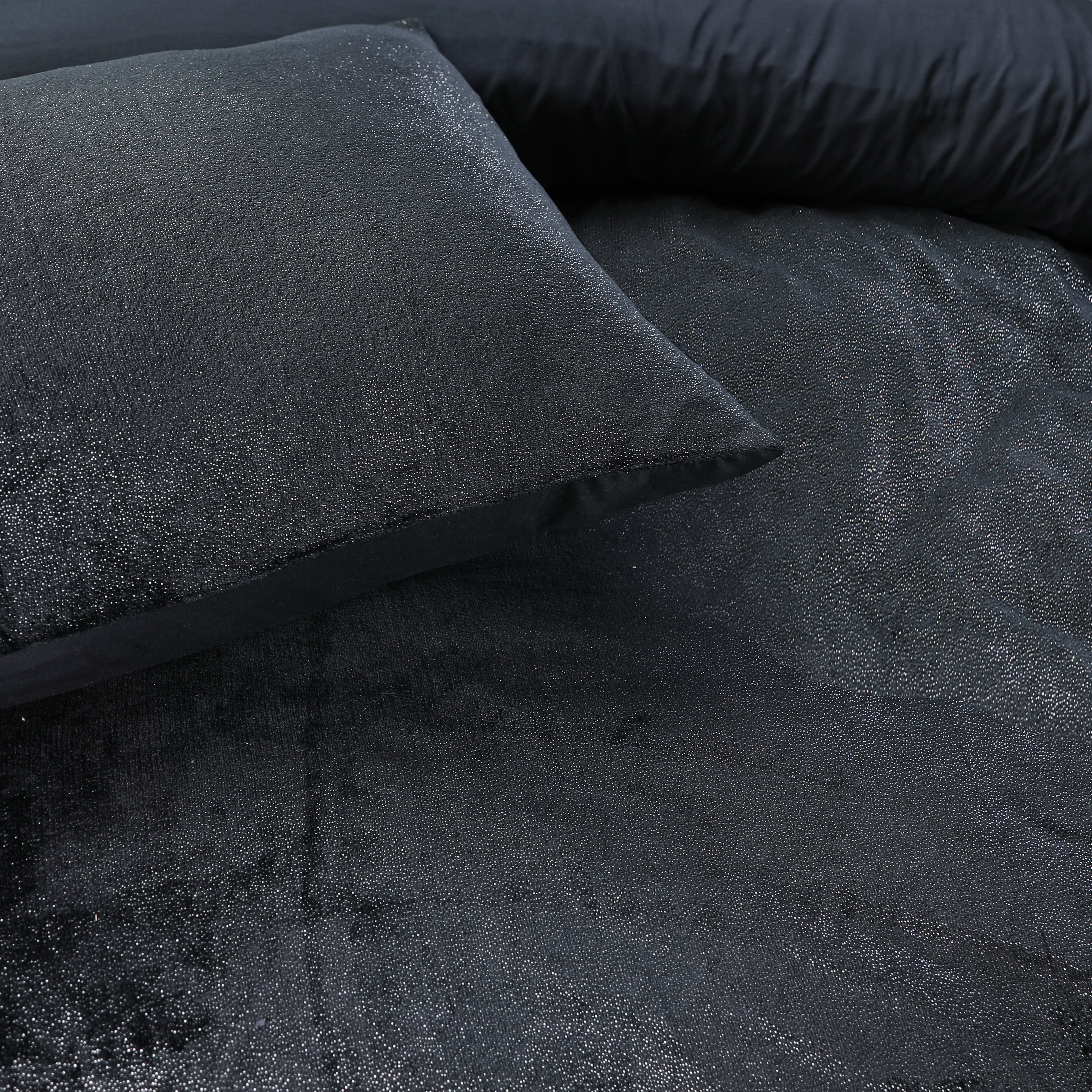 Glamour Flannel Duvet Cover Deco Foil Black