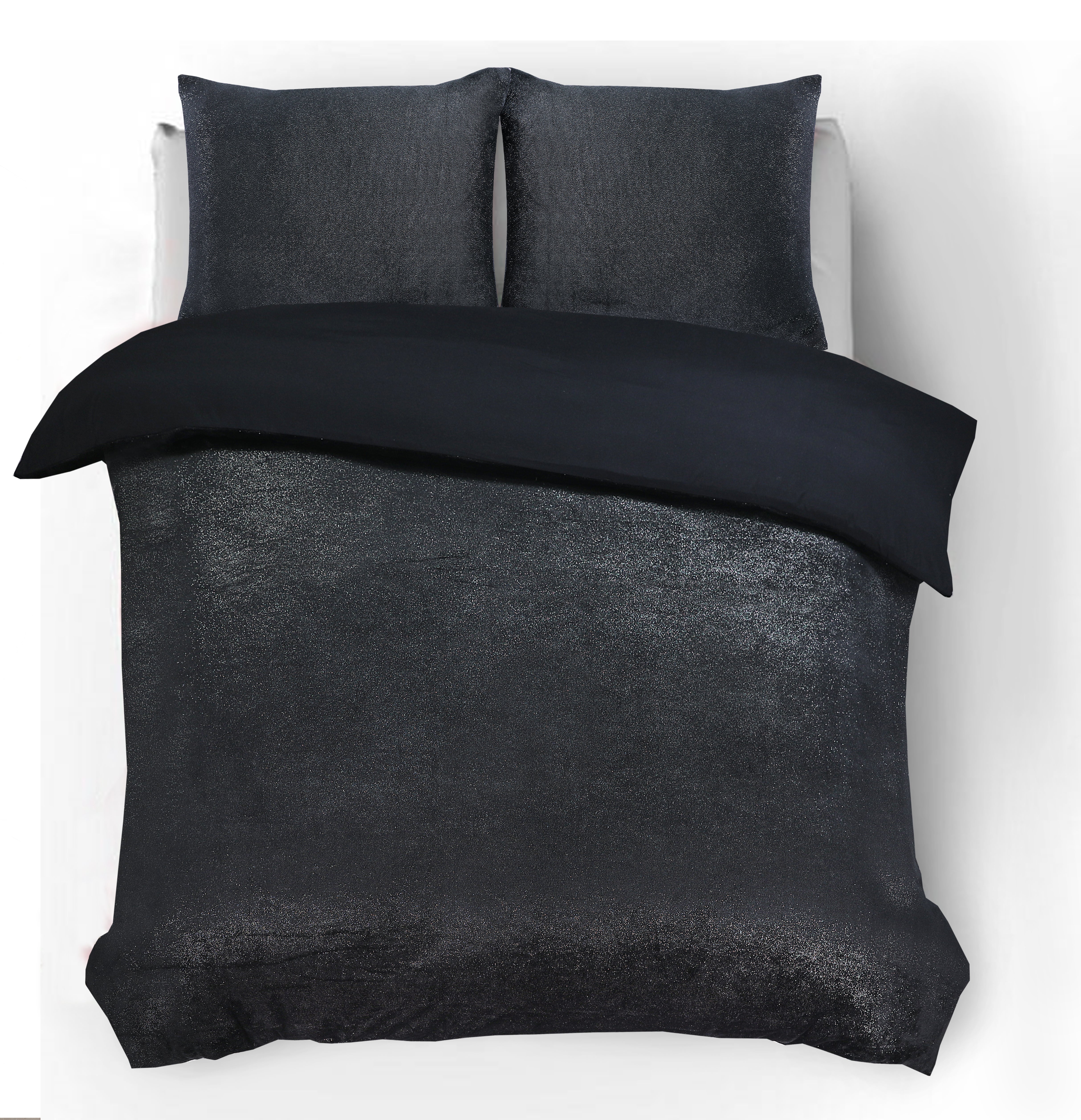 Glamour Flannel Duvet Cover Deco Foil Black