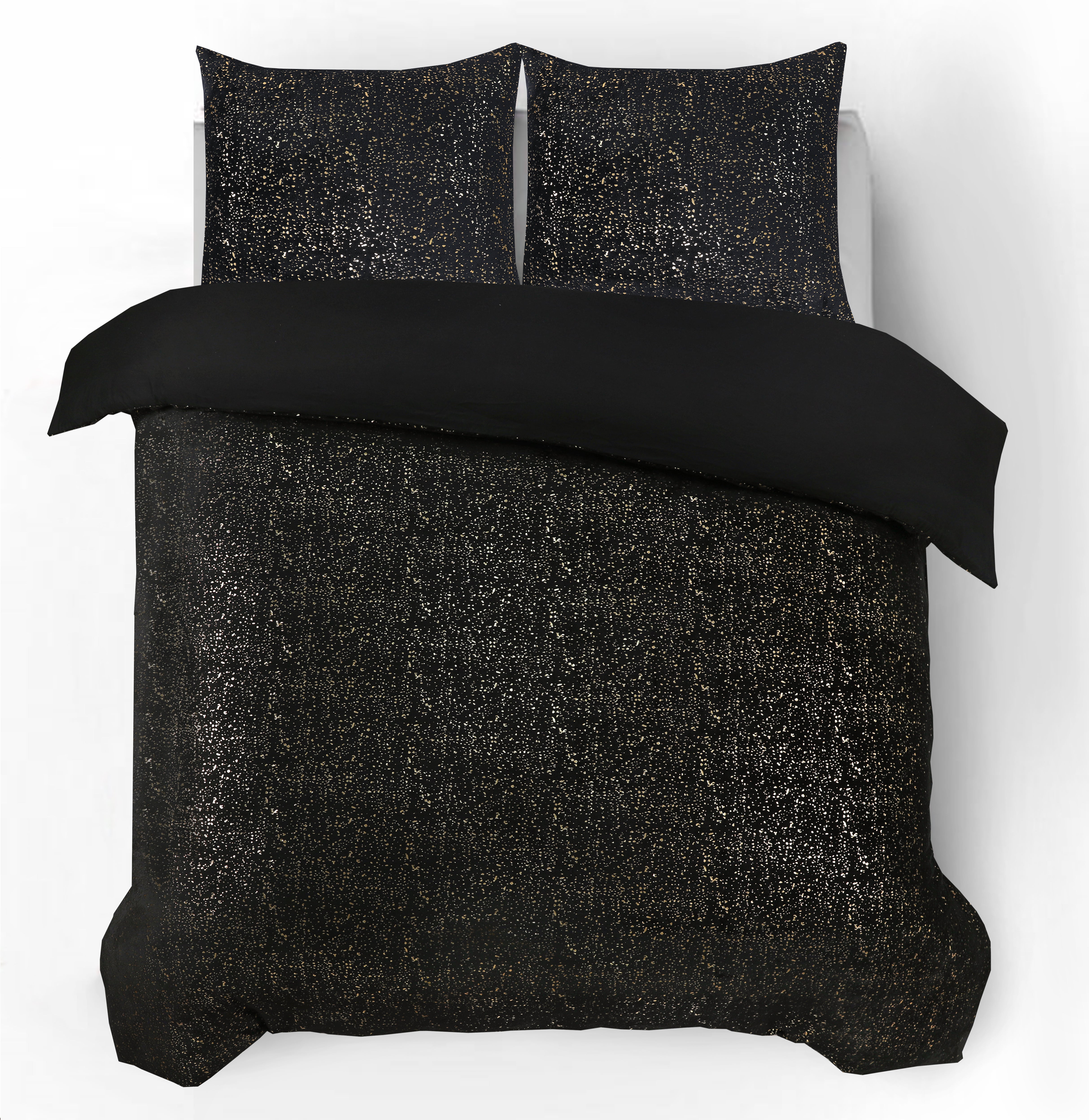 Glamour Flannel Duvet Cover Sparkle Foil Black
