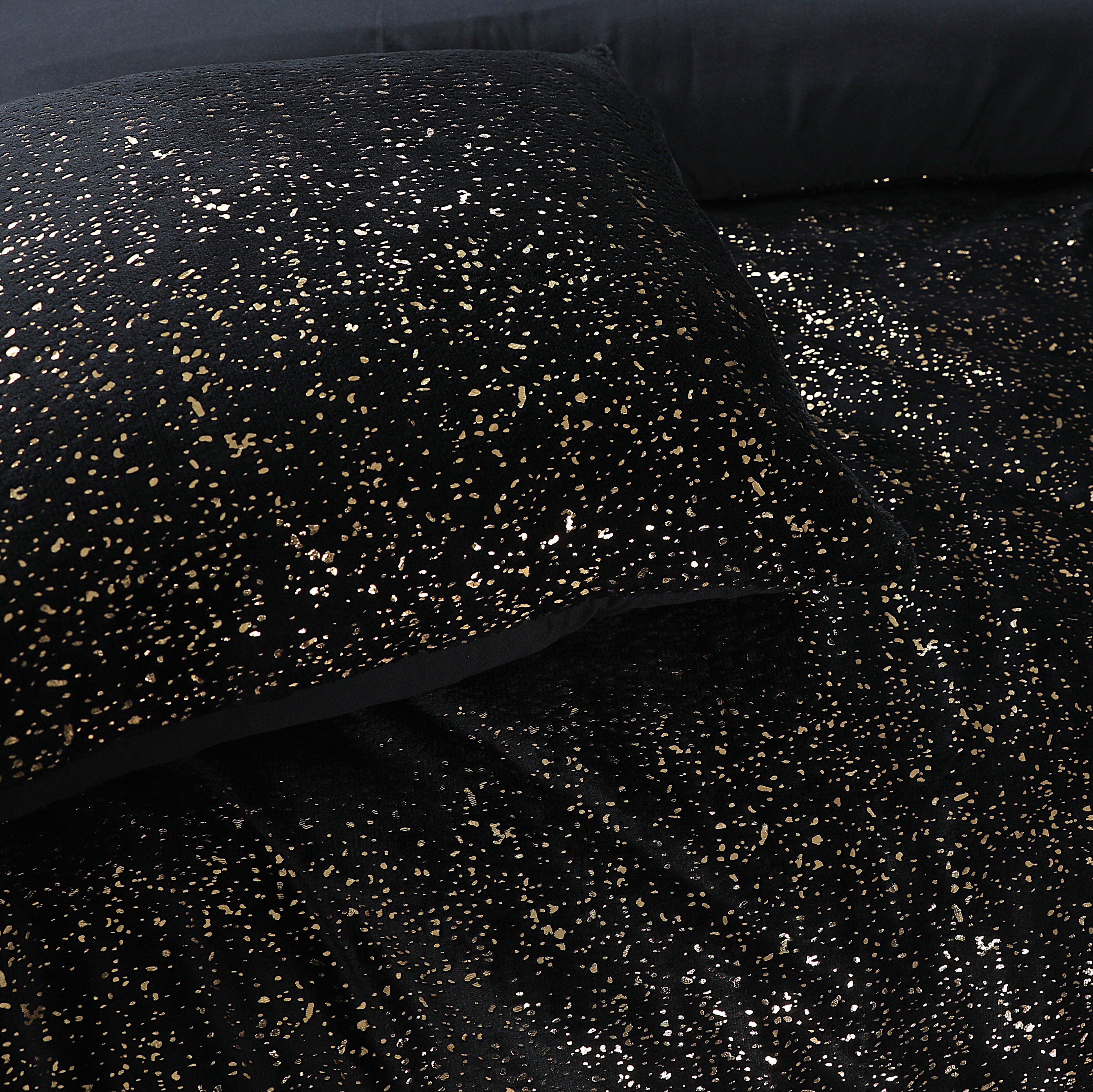 Glamour Flannel Duvet Cover Sparkle Foil Black