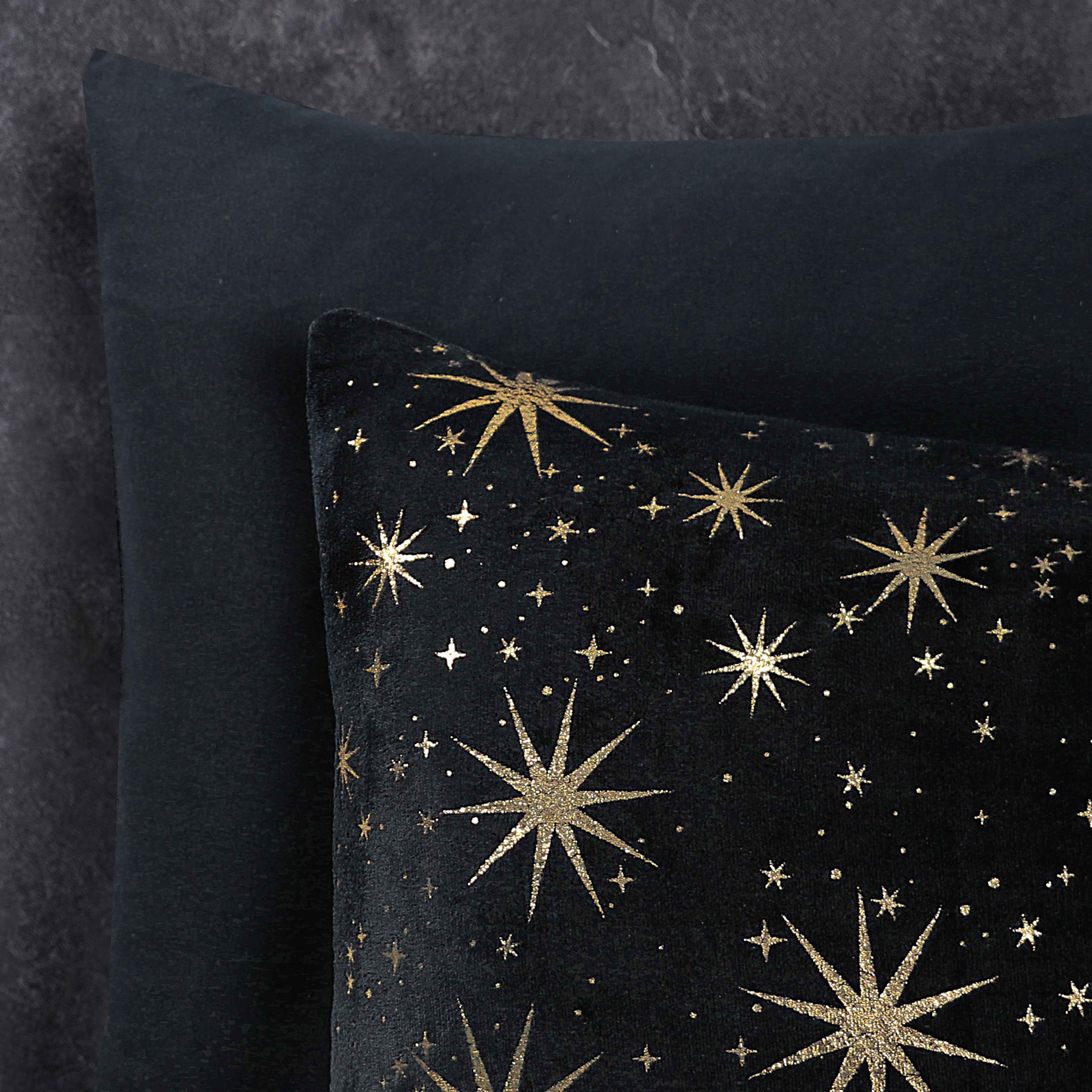 Glamour Flannel Duvet Cover Stars Foil Black