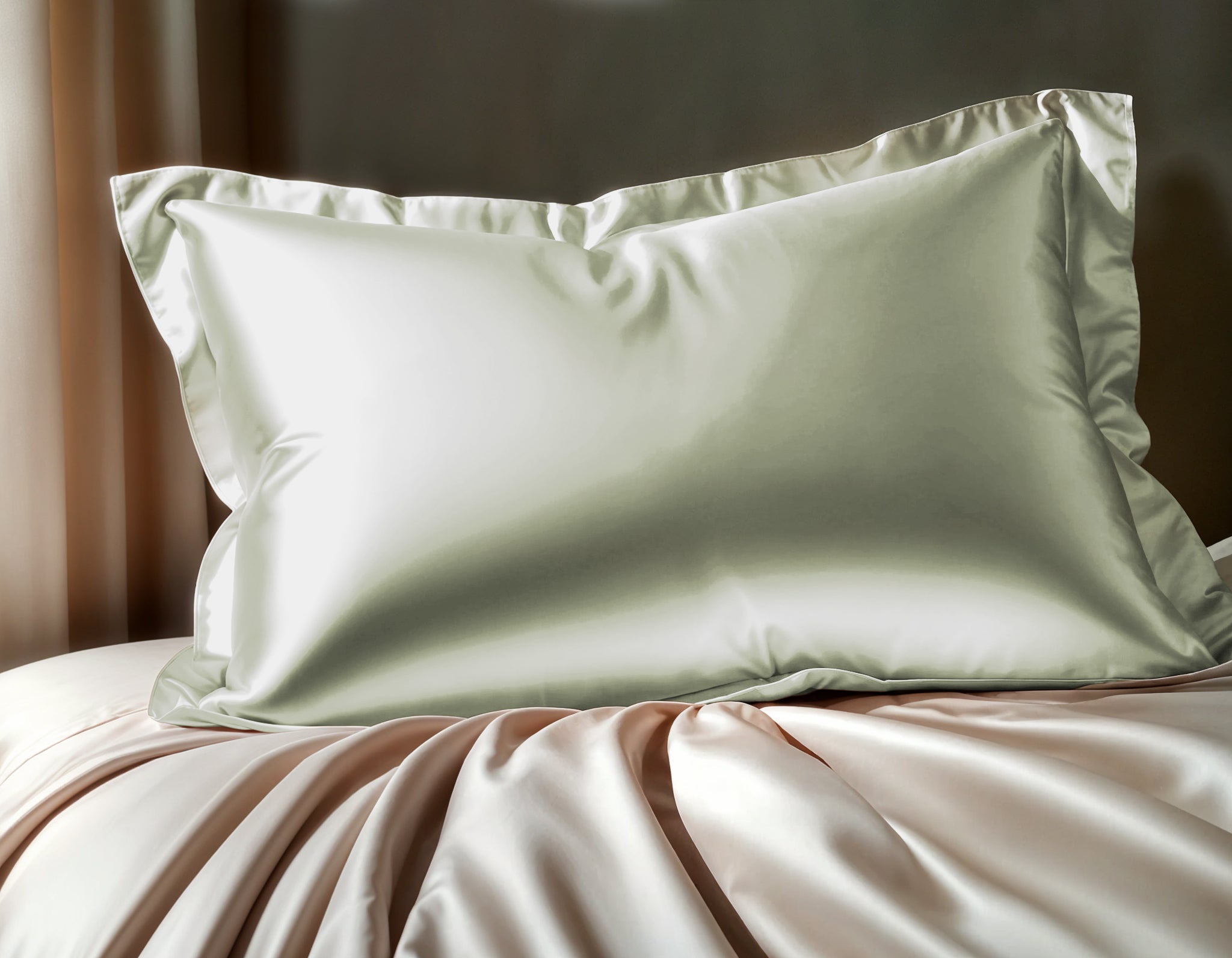 Glossy Creme Kussensloop 60 x 70 - Anti haar slijtage - Haarsalon product - 2 stuks in 1 verpakking