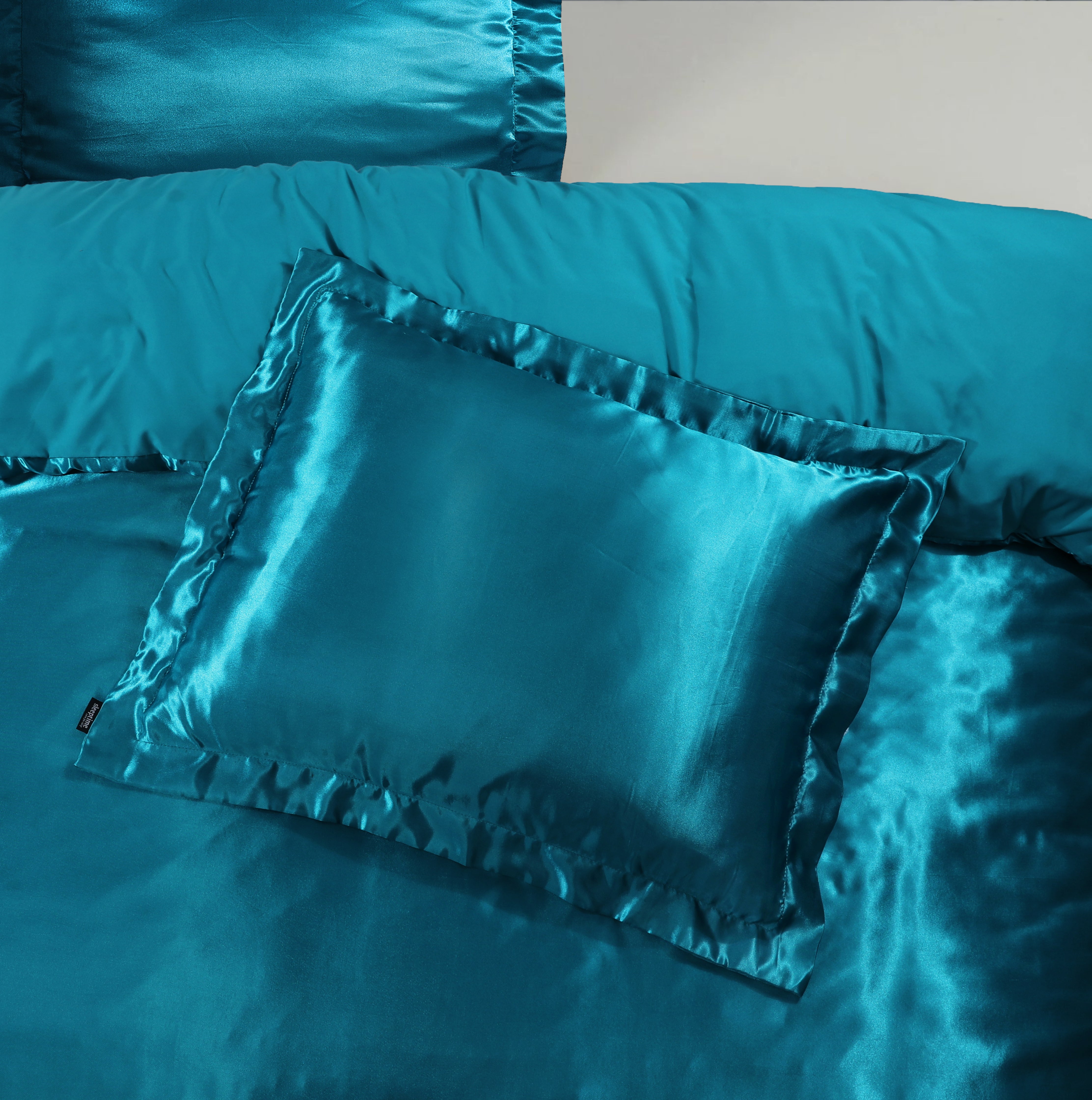 Glossy Petrol Kussensloop 60 x 70 - Anti haar slijtage - Haarsalon product - 2 stuks in 1 verpakking