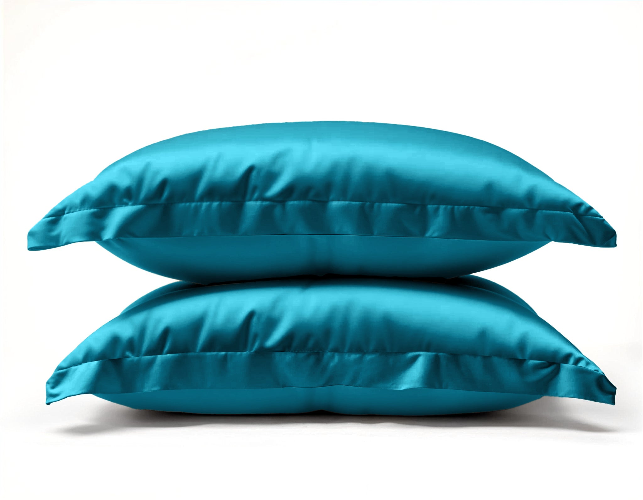 Glossy Petrol Kussensloop 60 x 70 - Anti haar slijtage - Haarsalon product - 2 stuks in 1 verpakking