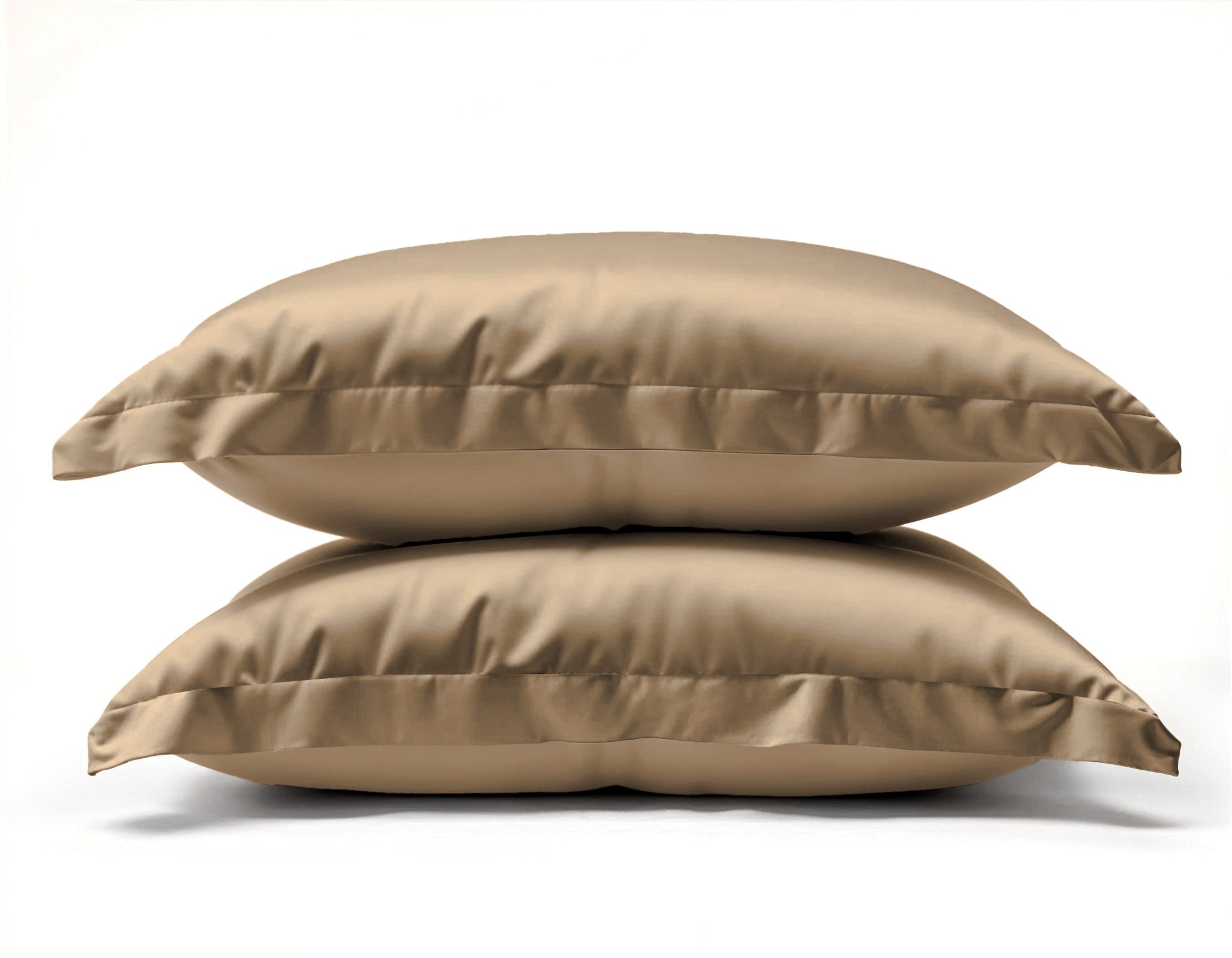 Glossy Taupe Kussensloop 60 x 70 - Anti haar slijtage - Haarsalon product - 2 stuks in 1 verpakking