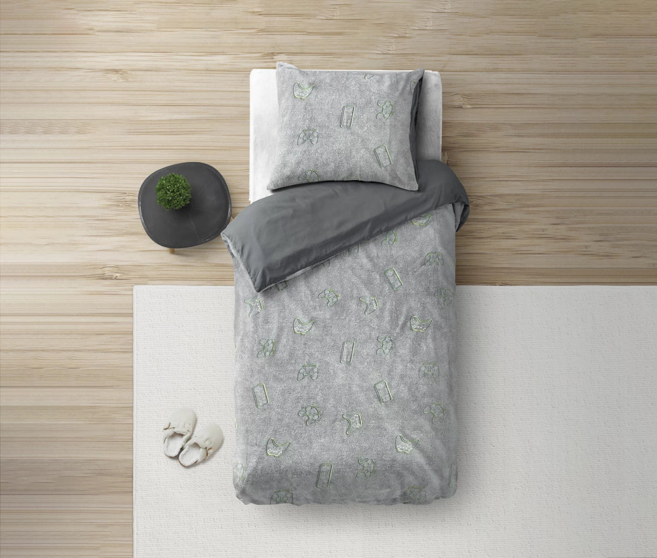 Glow in the dark Duvet cover Games Multi 140 x 200/220 - Luminous - Super soft teddy fleece - Sleep wonderfully