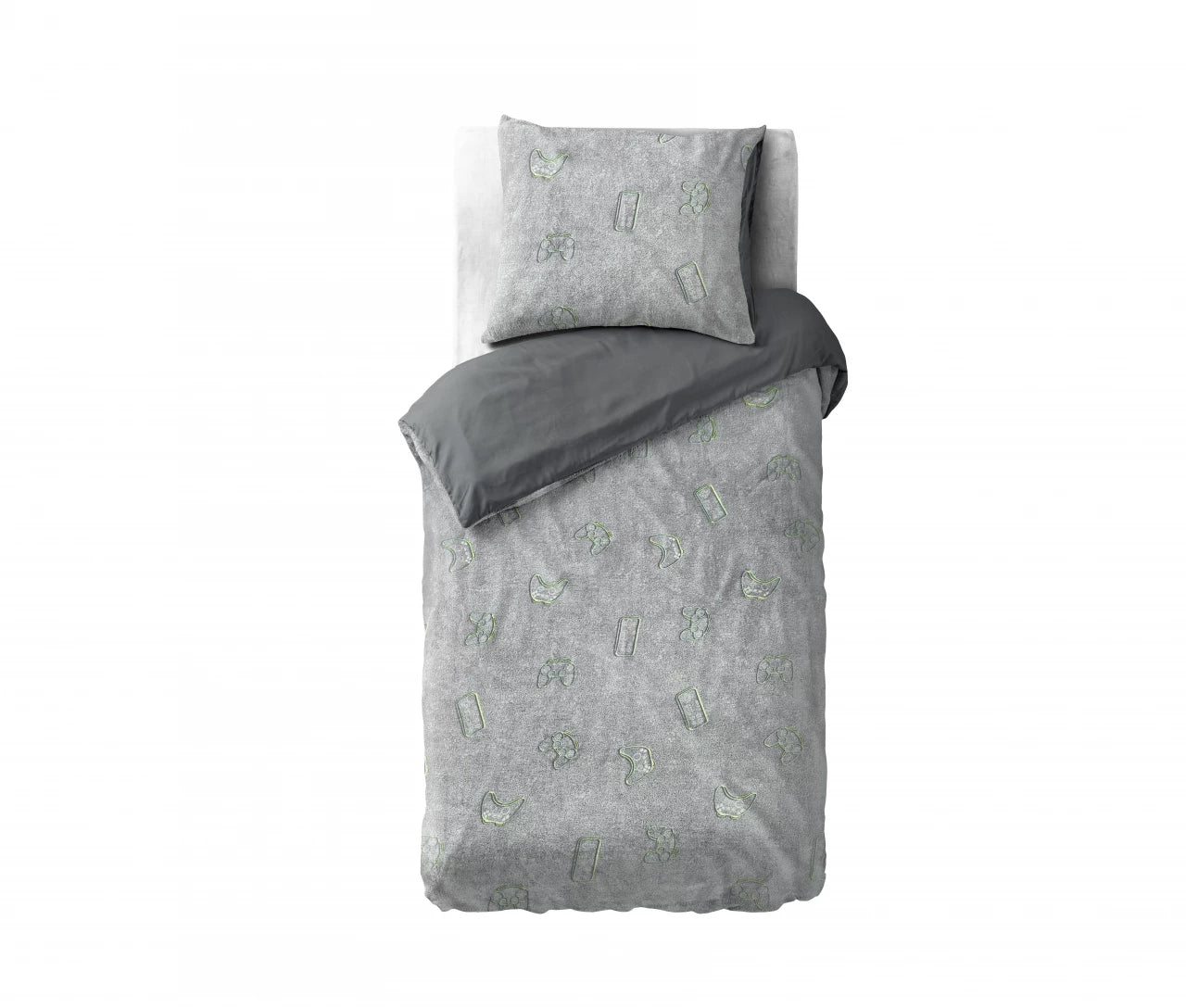 Glow in the dark Duvet cover Games Multi 140 x 200/220 - Luminous - Super soft teddy fleece - Sleep wonderfully