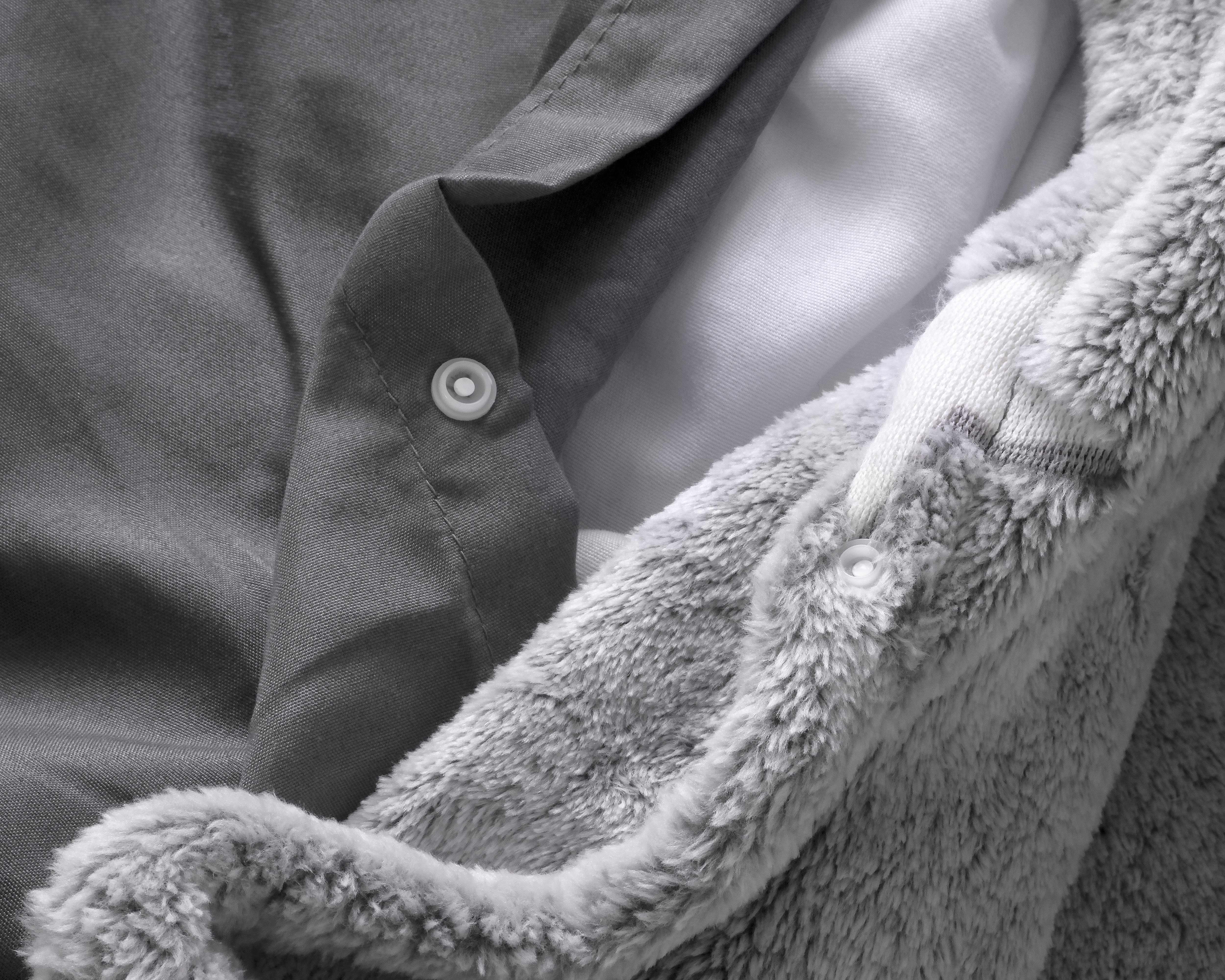 Glow in the dark Duvet Cover Stars Gray - Luminous - Super soft teddy fleece - Sleep wonderfully