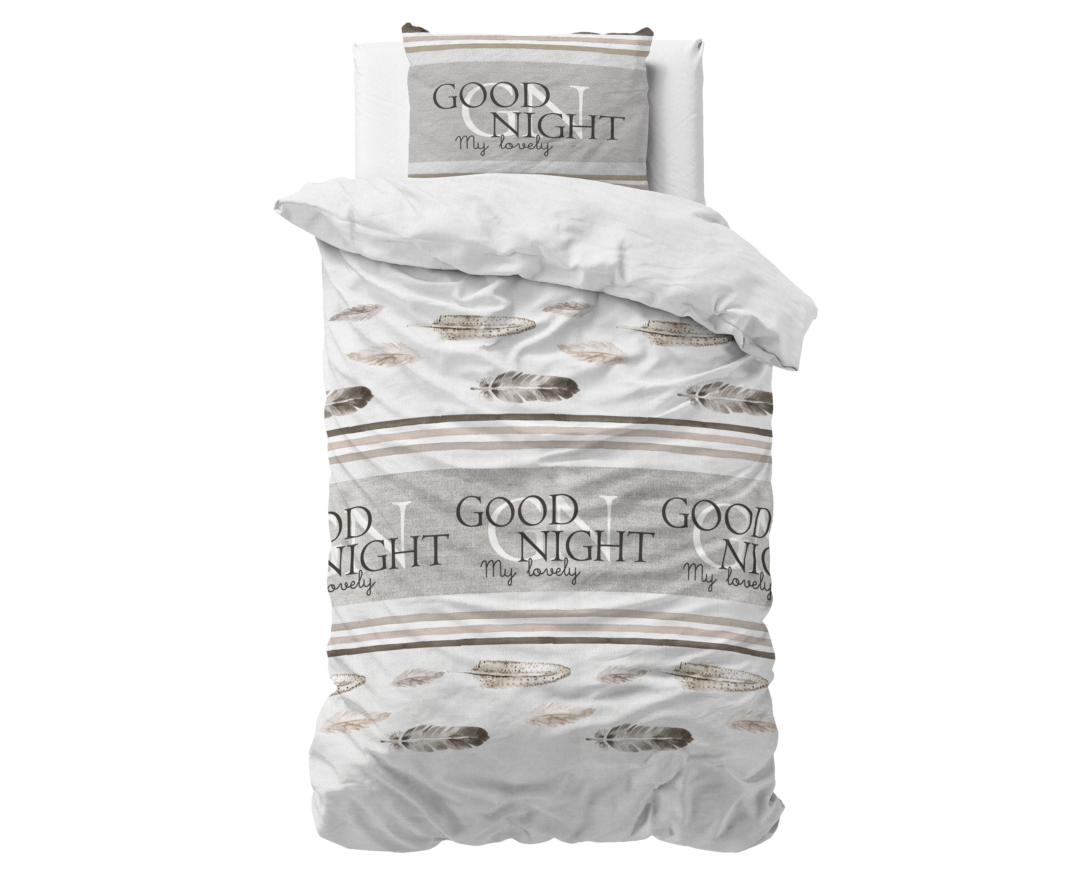 Good Night Dekbedovertrek Wit - Heerlijk warm - Leuke prints - Comfortabel zacht