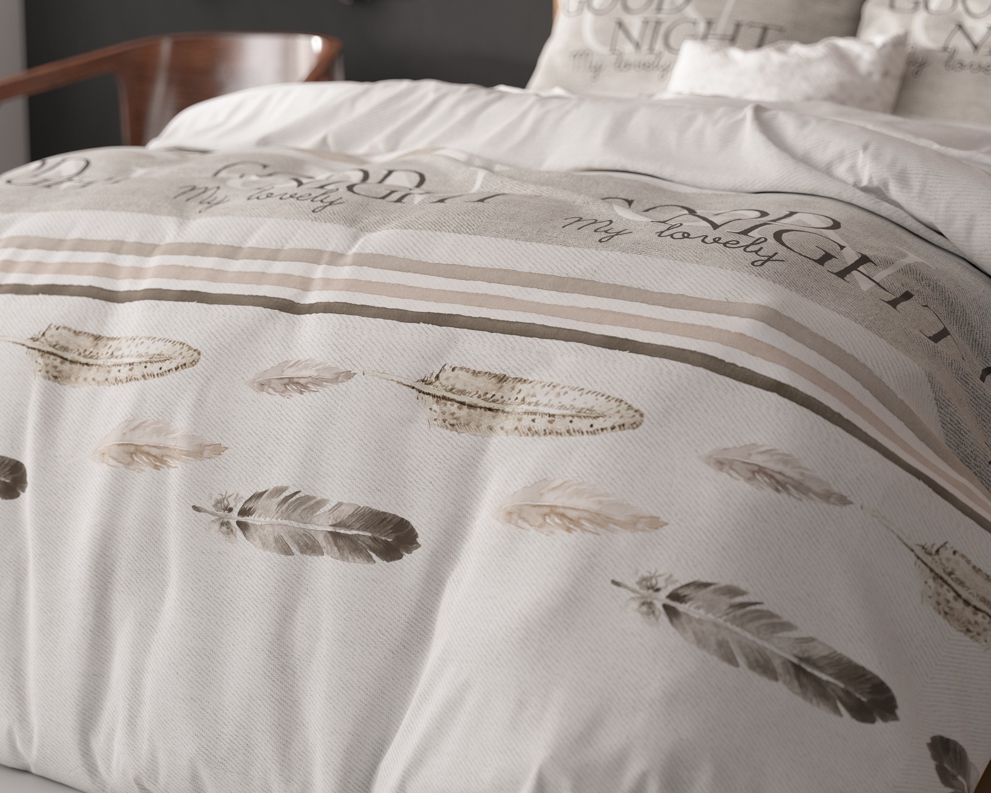 Good Night Dekbedovertrek Wit - Heerlijk warm - Leuke prints - Comfortabel zacht