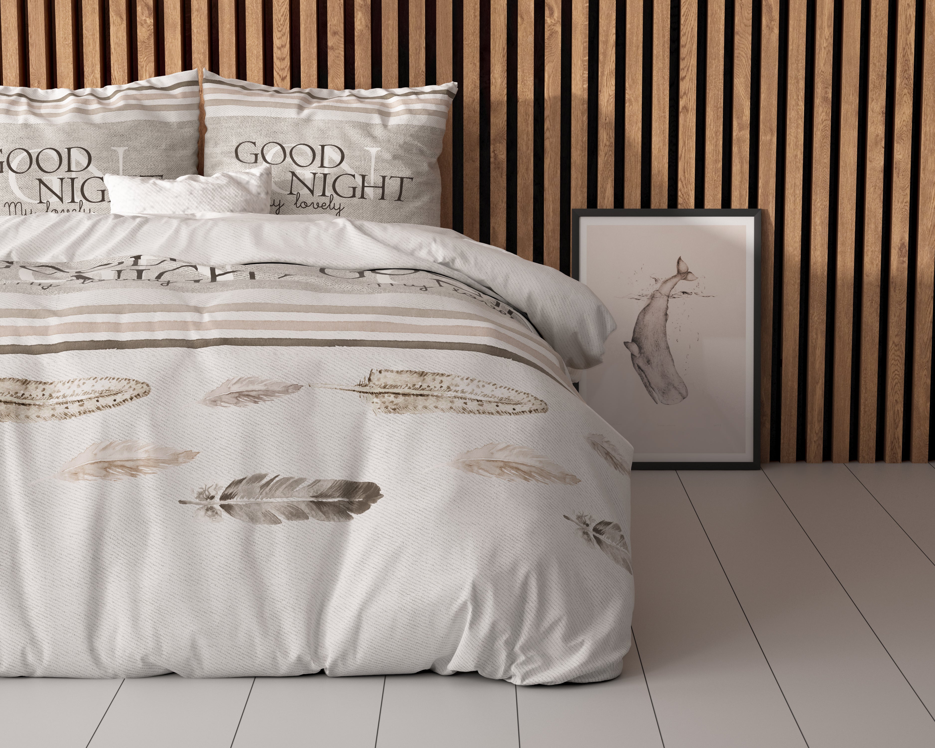 Good Night Dekbedovertrek Wit - Heerlijk warm - Leuke prints - Comfortabel zacht