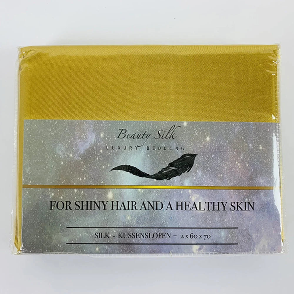 Satijnen Kussenslopen Goud/Geel 60 x 70 cm - 2 stuks