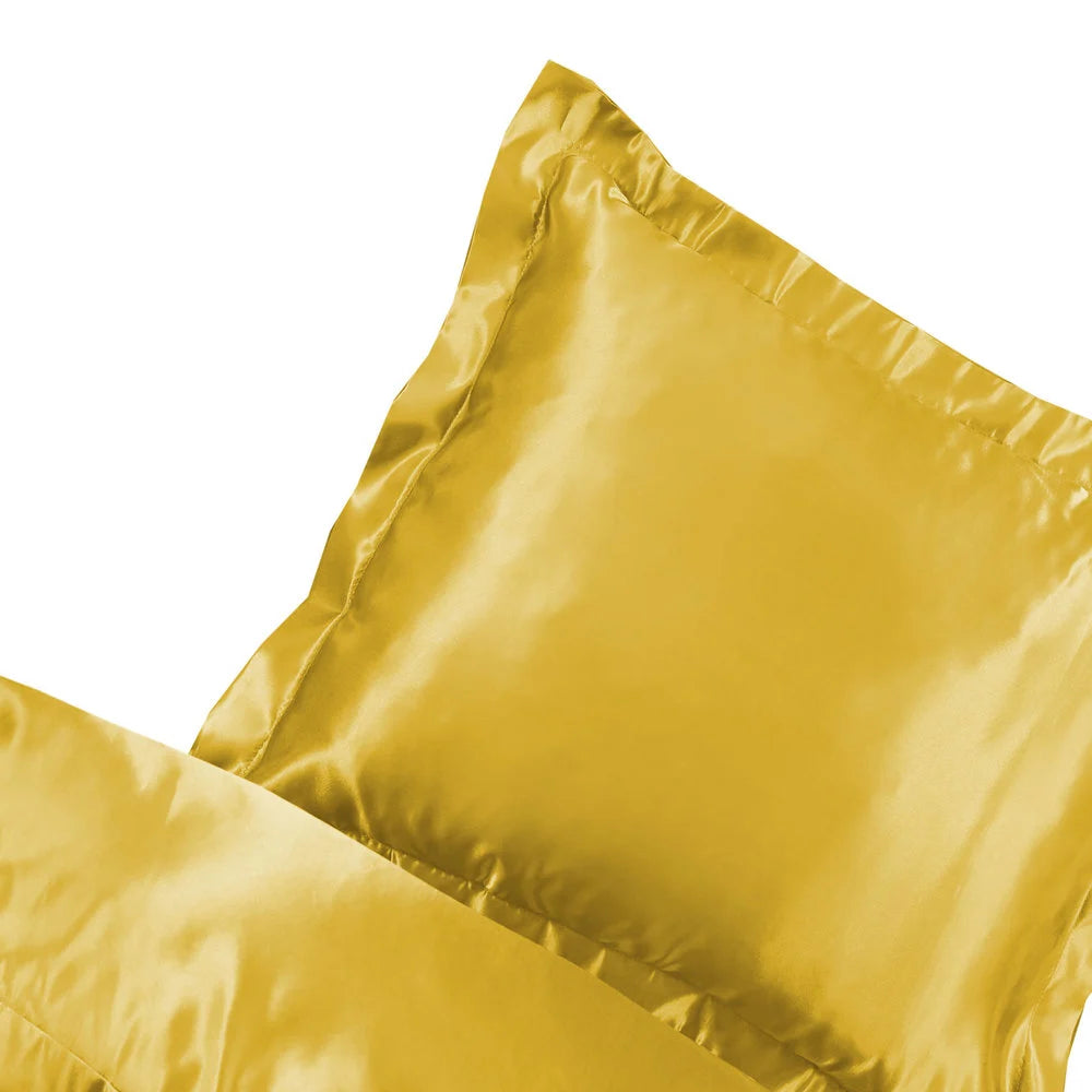 Satijnen Kussenslopen Goud/Geel 60 x 70 cm - 2 stuks