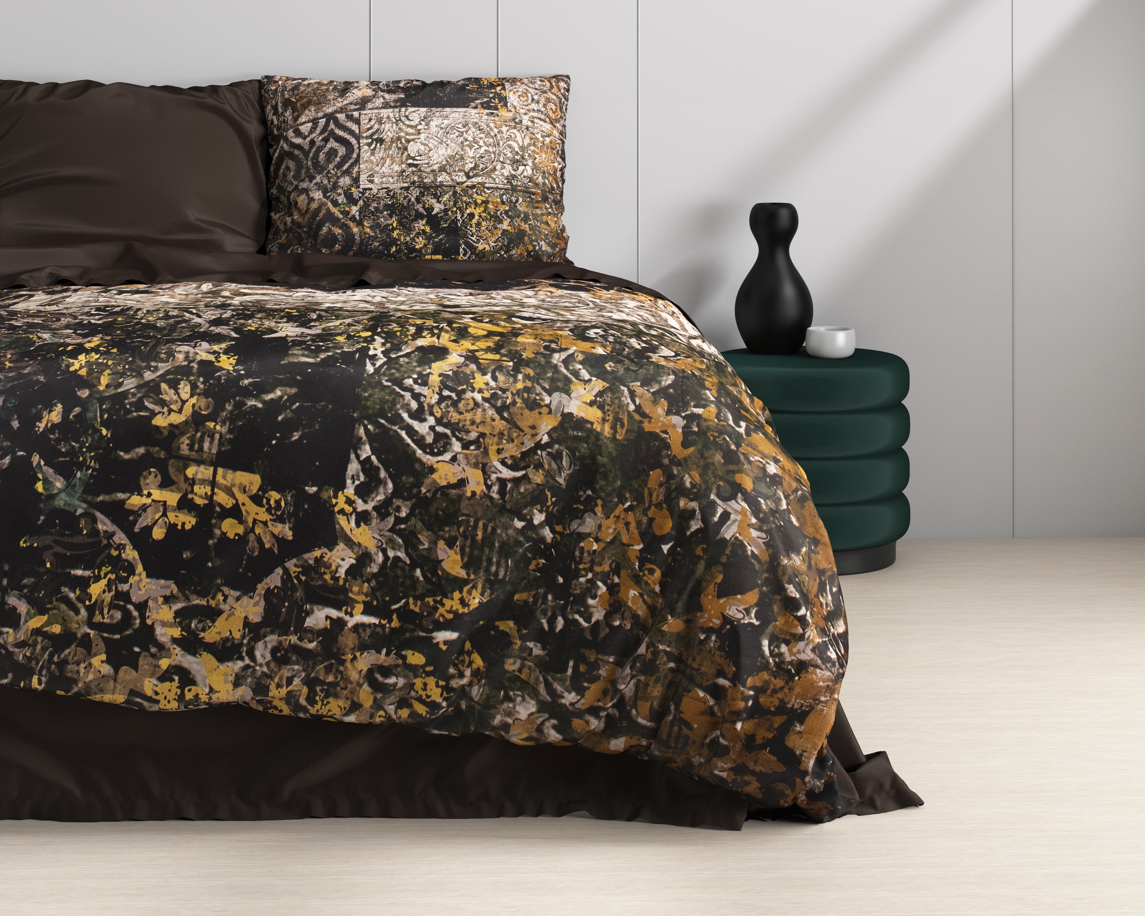 Granite Black Duvet Cover - Luxury Satin - High Quality - Trendy Prints