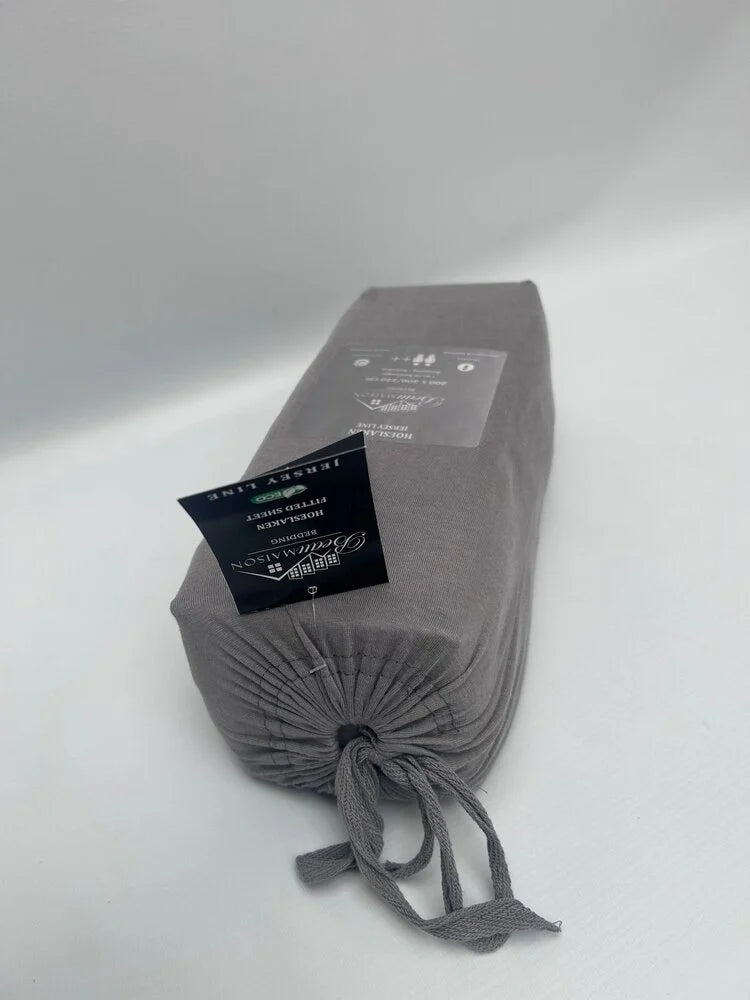 Gray Jersey Fitted Sheet | 100% Cotton | Perfect Fit and Comfort