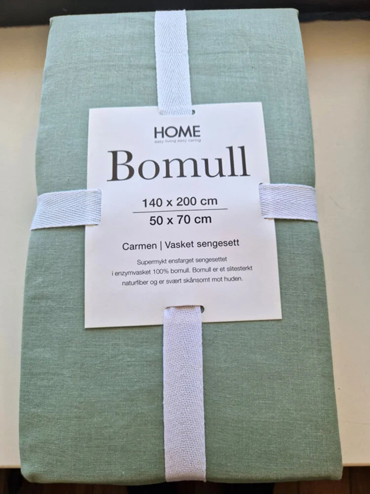 Green Cotton Duvet Cover 140 x 200 cm