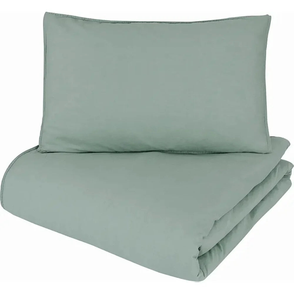 Green Cotton Duvet Cover 140 x 200 cm