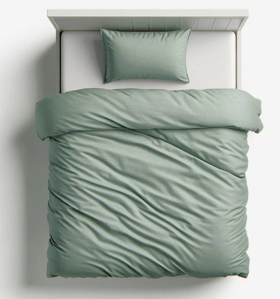 Green Cotton Duvet Cover 140 x 200 cm
