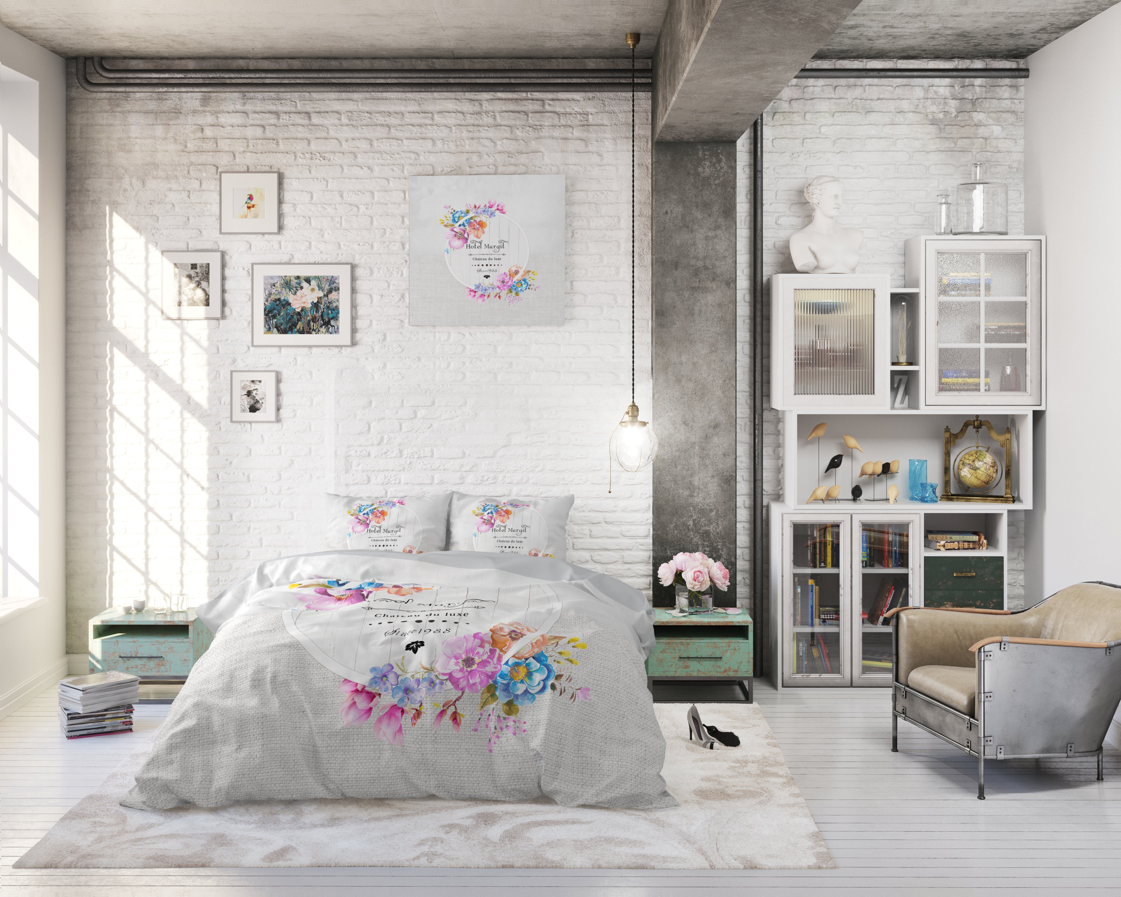 Hotel France Duvet Cover Gray - Breathable Cotton - Trendy Designs - With Press Studs