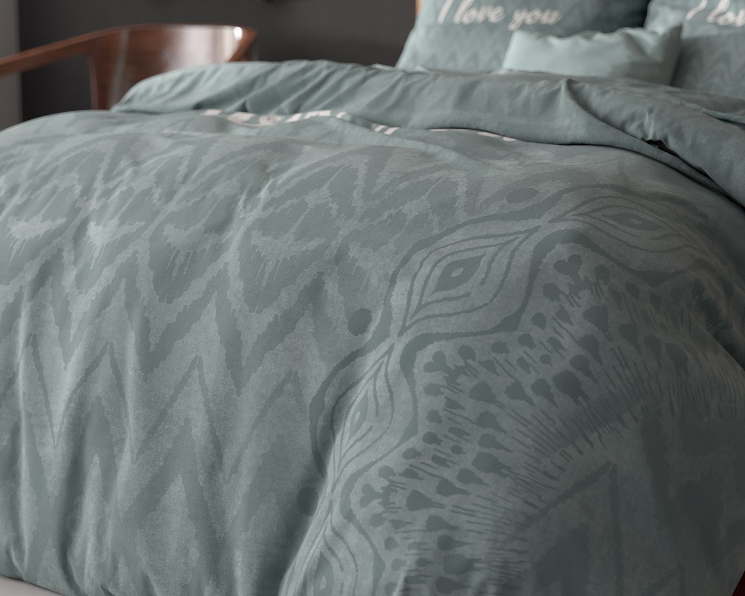 I Love Bed Groen Dekbedovertrek