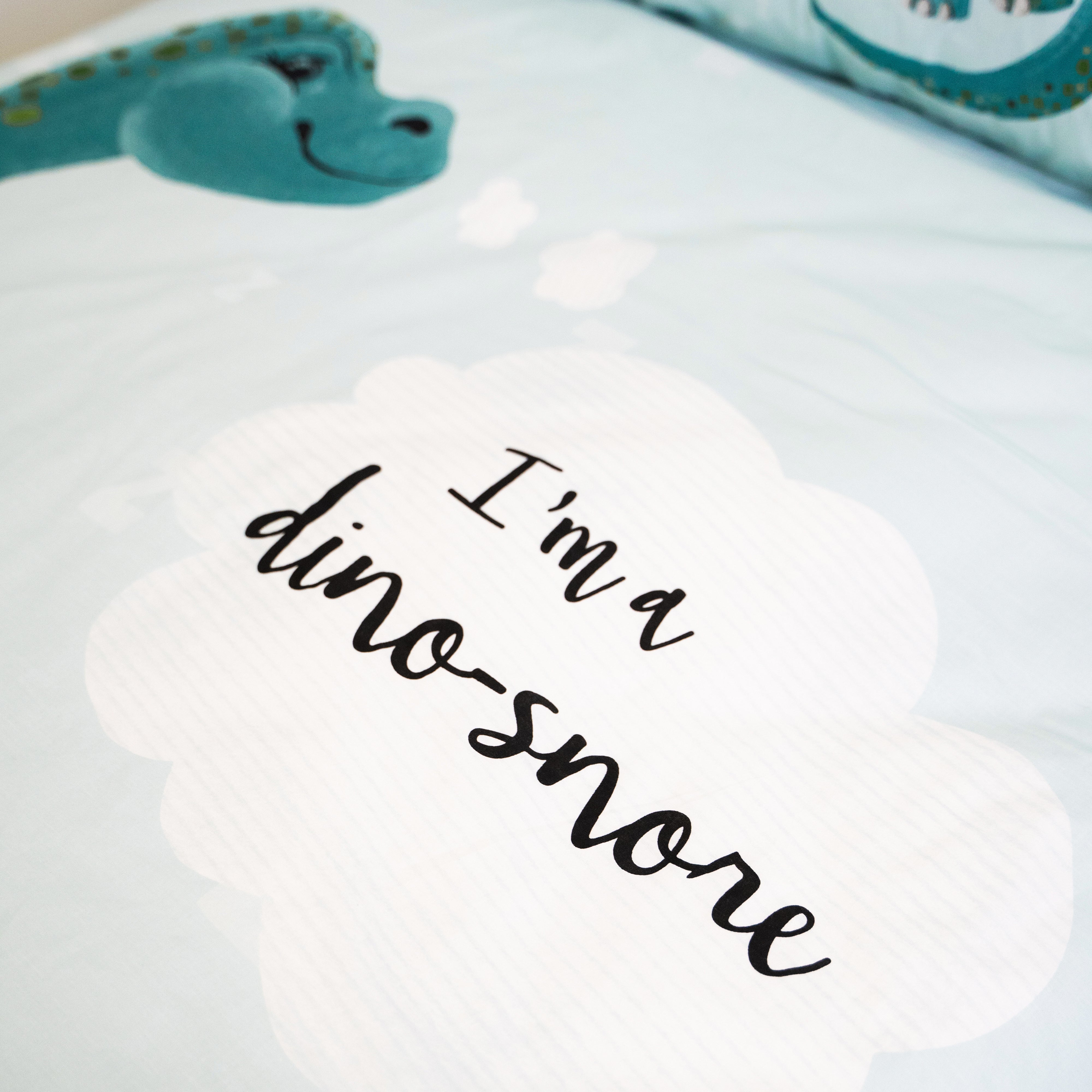 I'm a Dino-Snore Dekbedovertrek Blauw 140 x 200/220