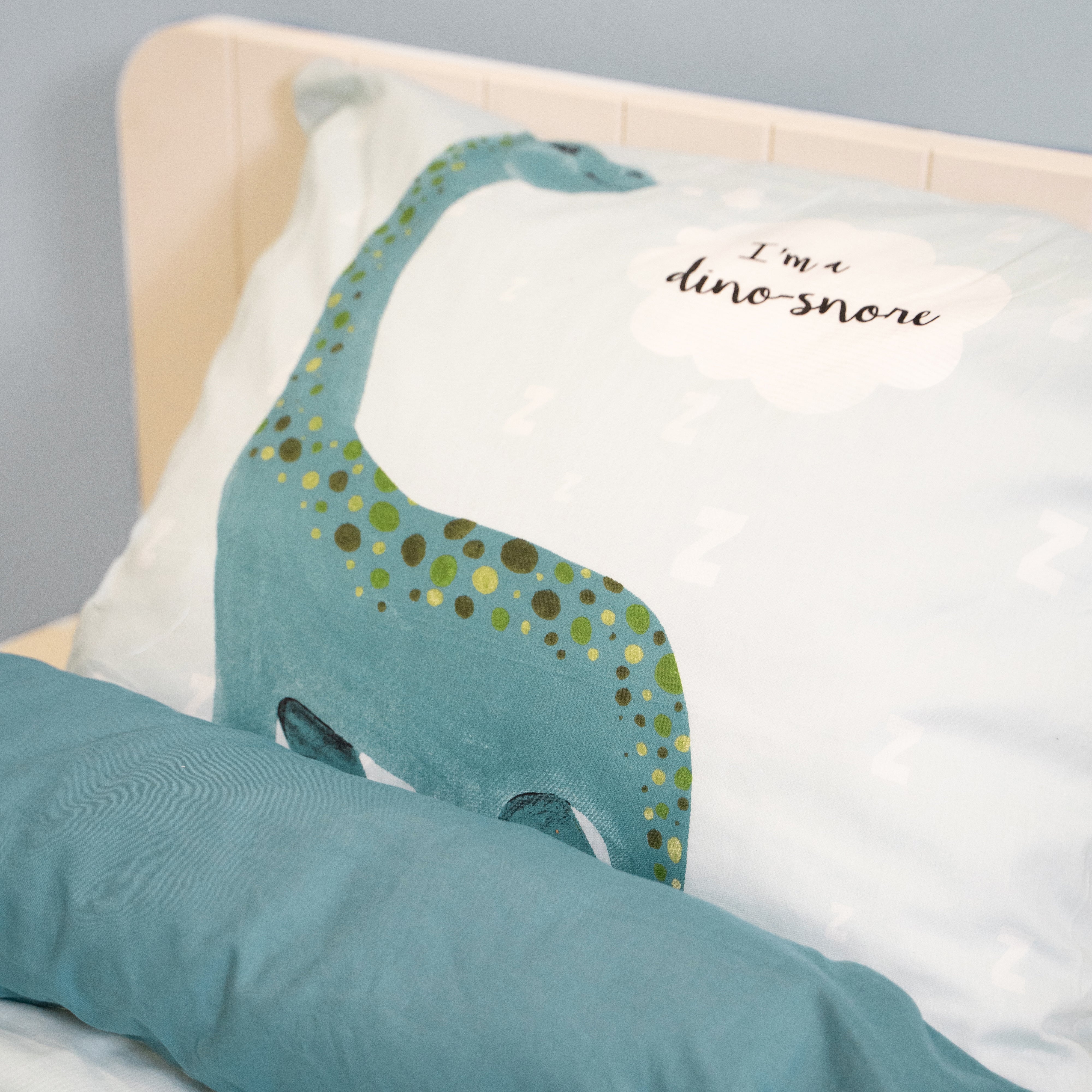 I'm a Dino-Snore Dekbedovertrek Blauw 140 x 200/220